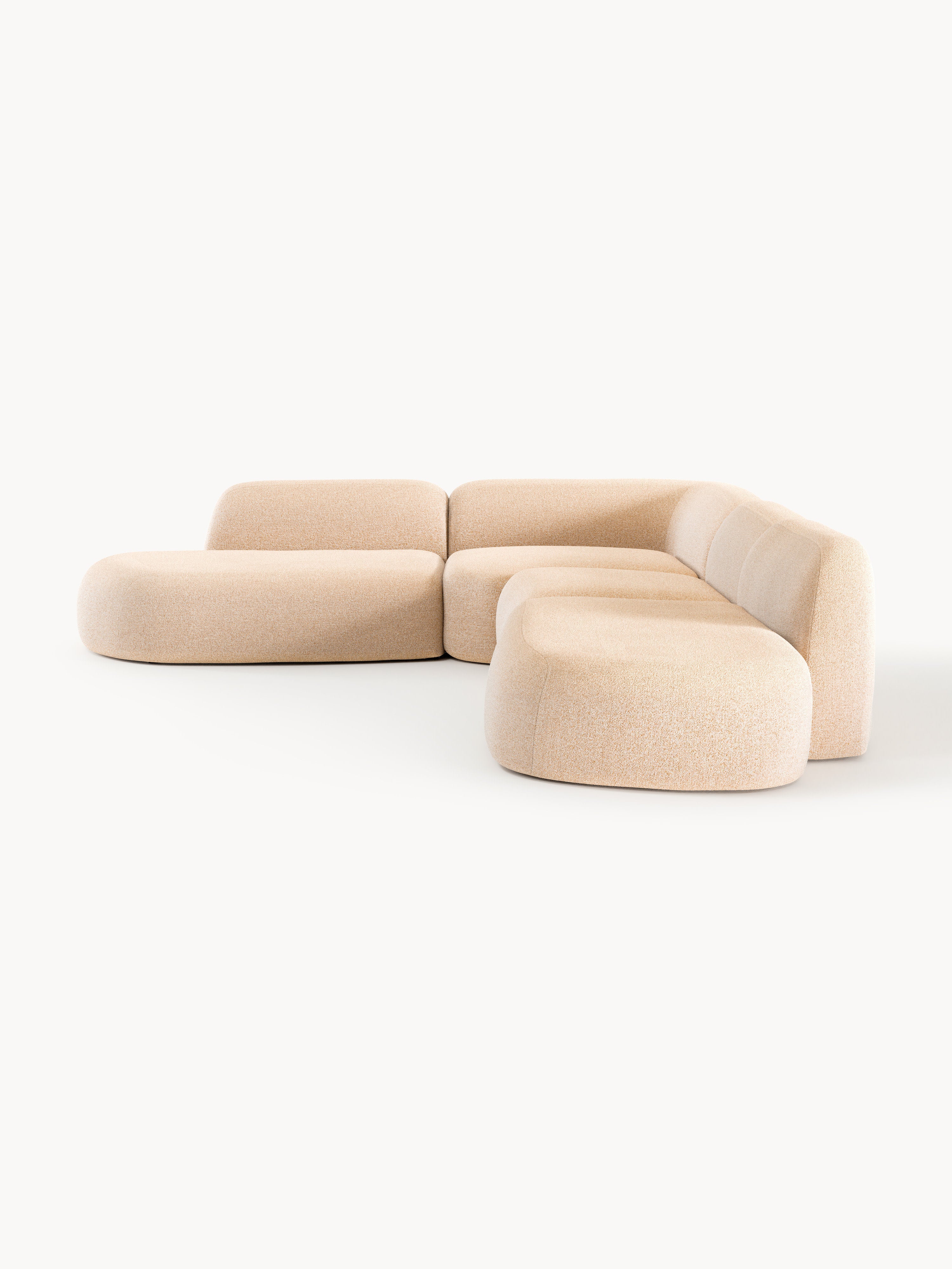 Wolke XL Modular Bouclé Corner Sofa with Chaise Ends