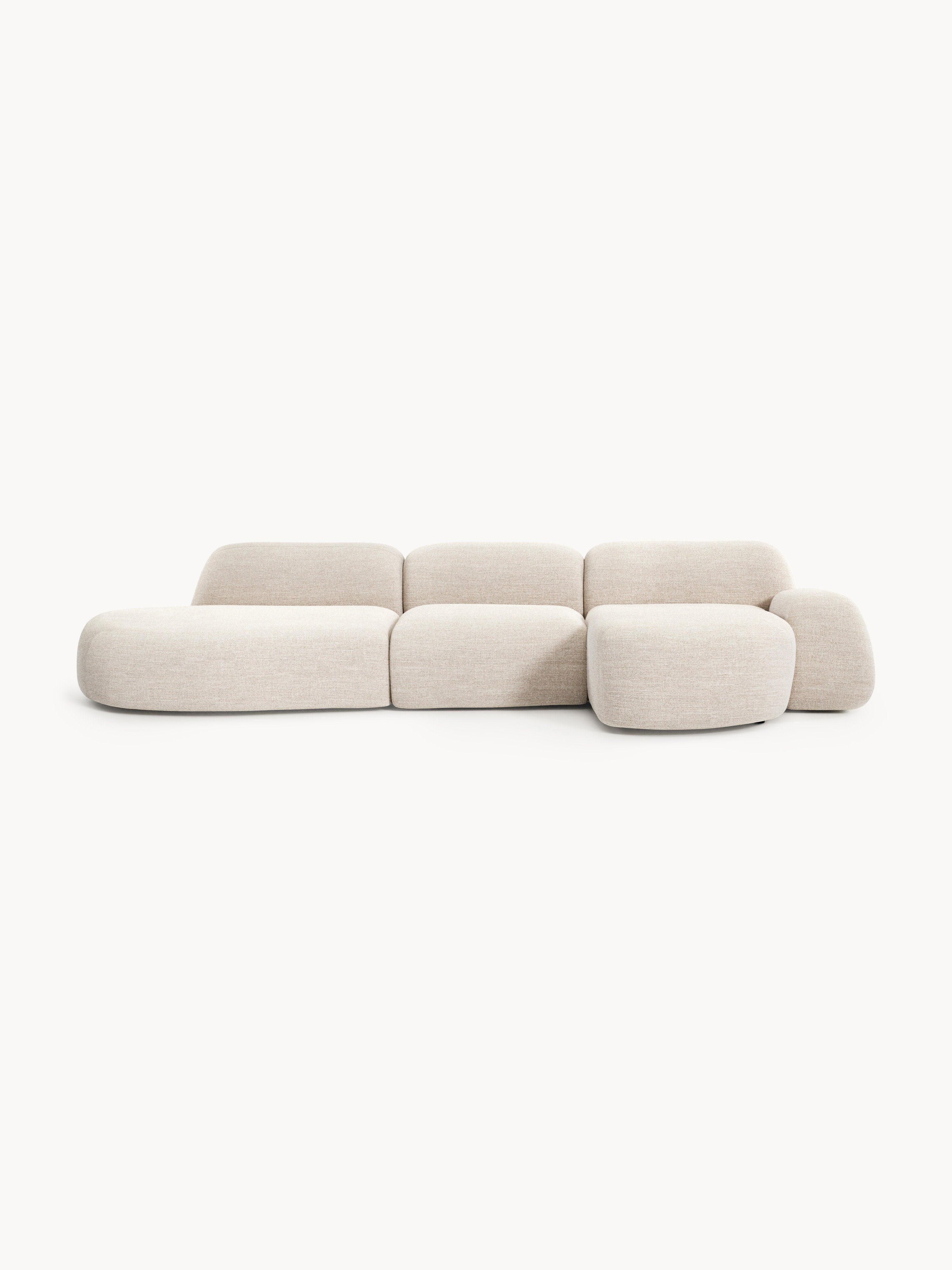 Gallery image 1 - Modular Bouclé Corner Sofa Wolke (4-seater) with Chaise End