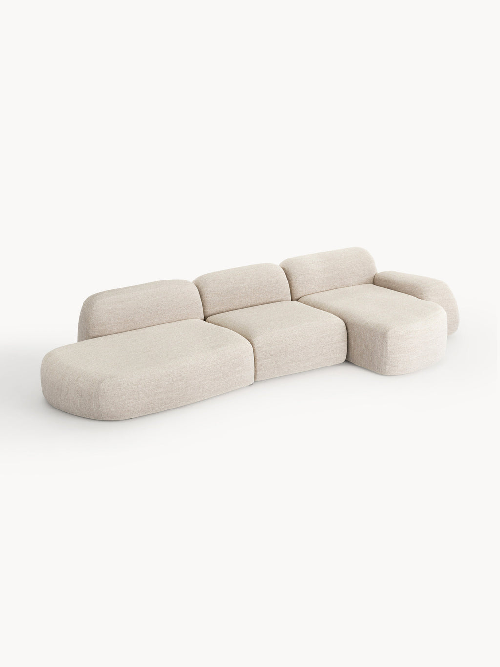 Wolke Modular Bouclé Corner Sofa (4-seater) with Chaise End