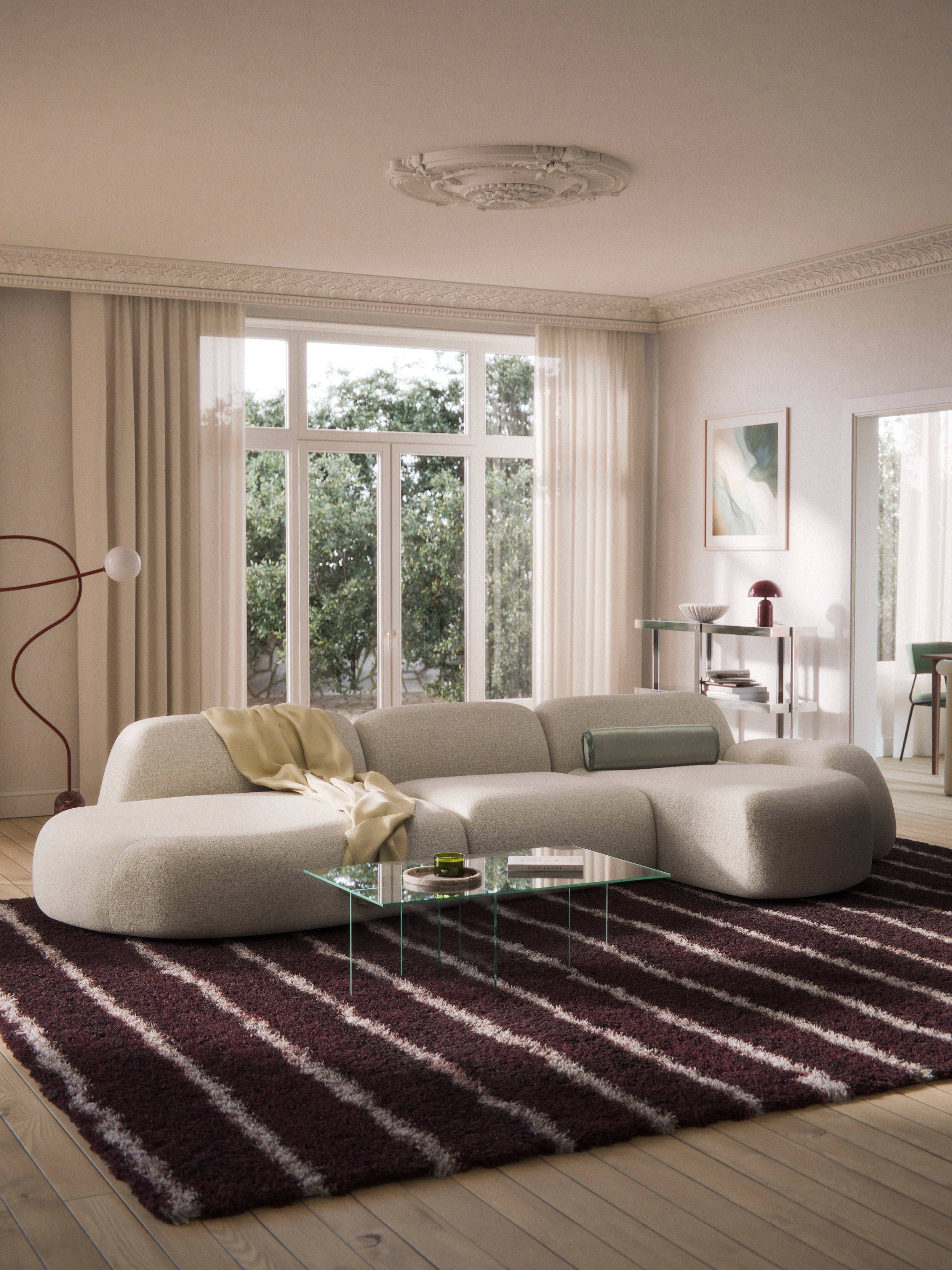 Wolke Modular Bouclé Corner Sofa (4-seater) with Chaise End