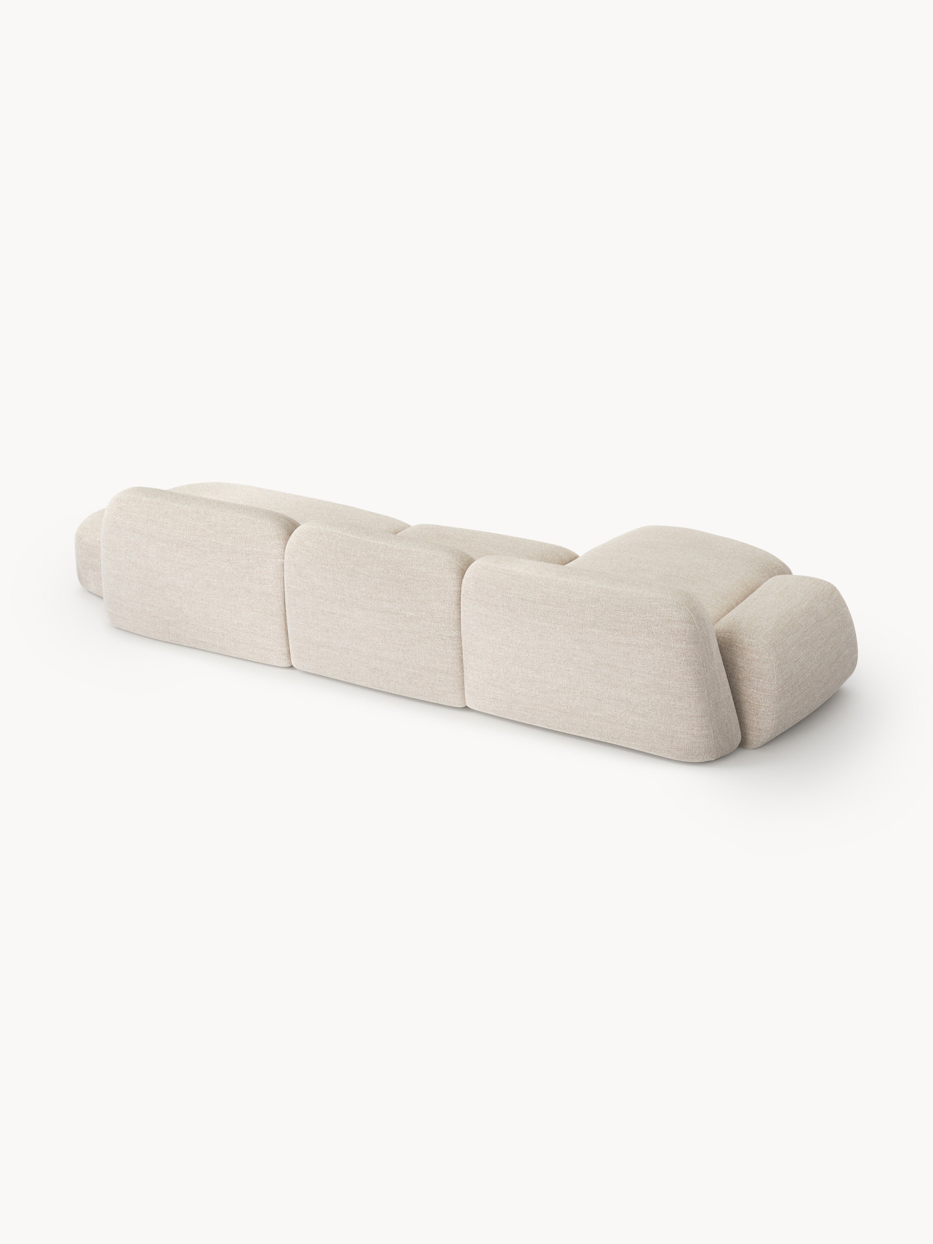 Wolke Modular Bouclé Corner Sofa (4-seater) with Chaise End