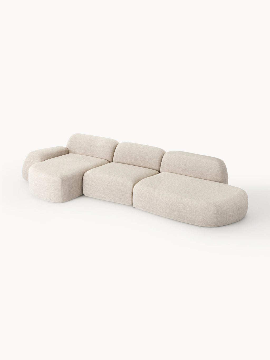 Wolke Modular Bouclé Corner Sofa (4-seater) with Chaise End