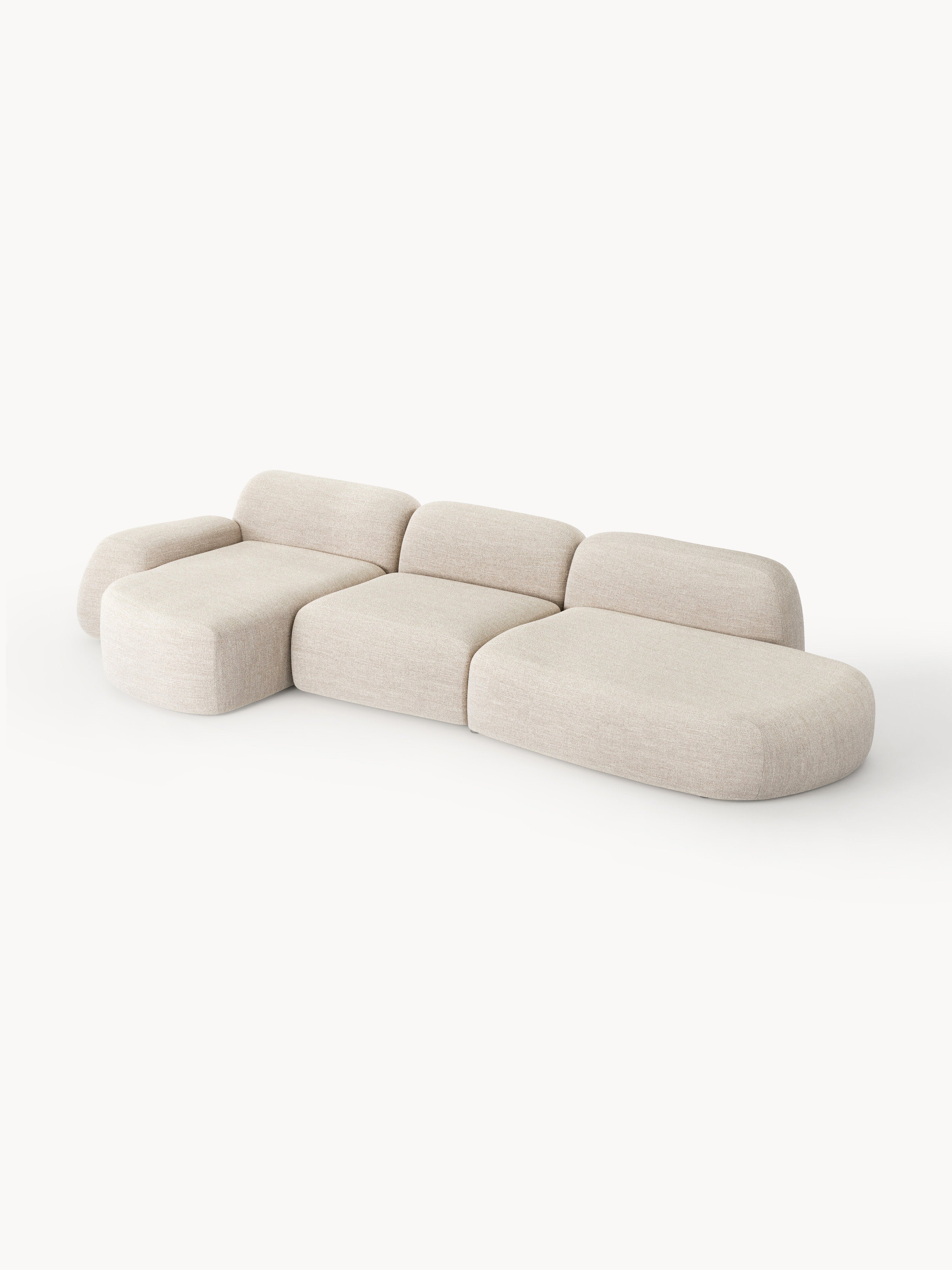 Wolke Modular Bouclé Corner Sofa (4-seater) with Chaise End