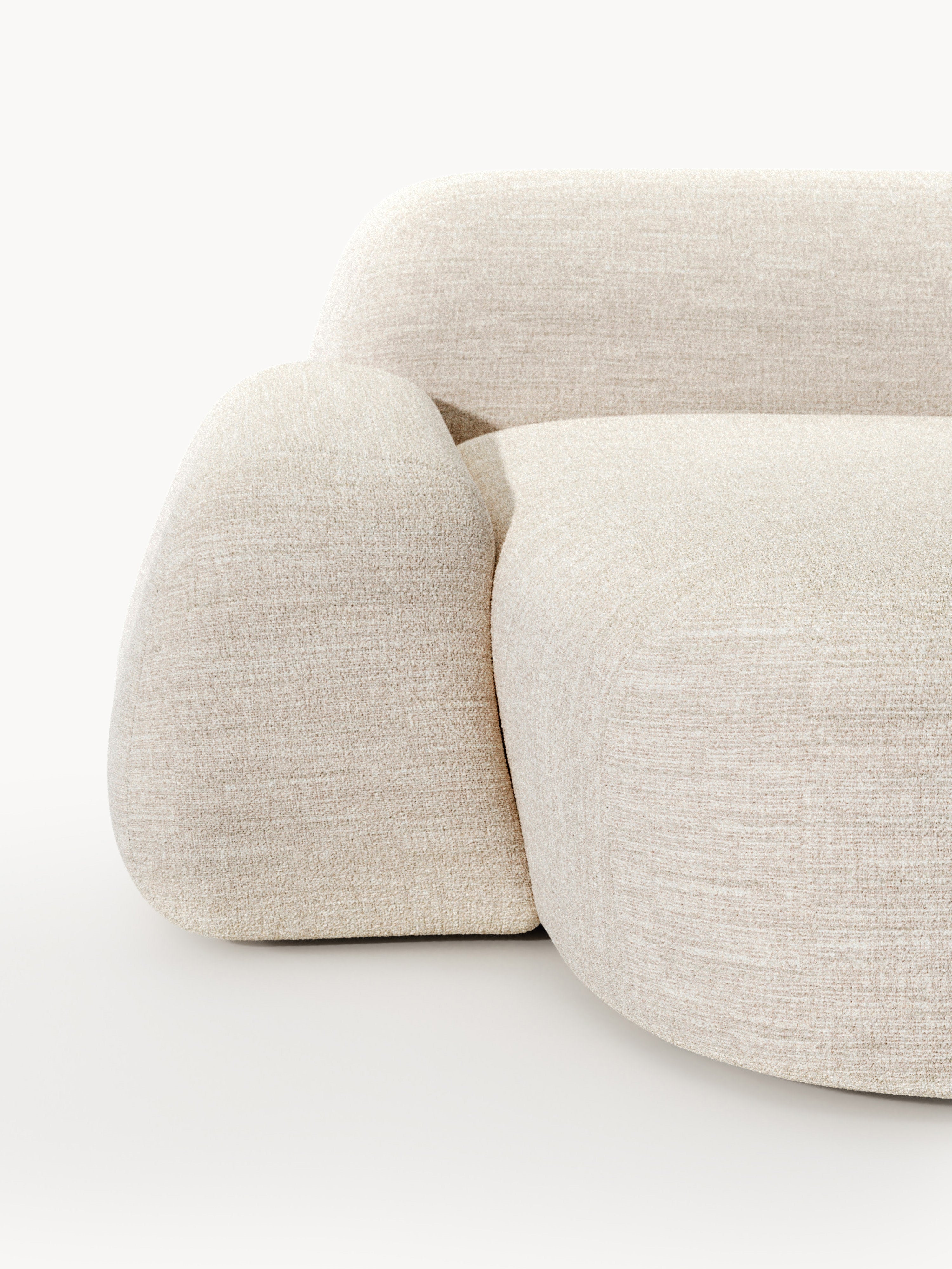 Wolke Modular Bouclé Corner Sofa (4-seater) with Chaise End