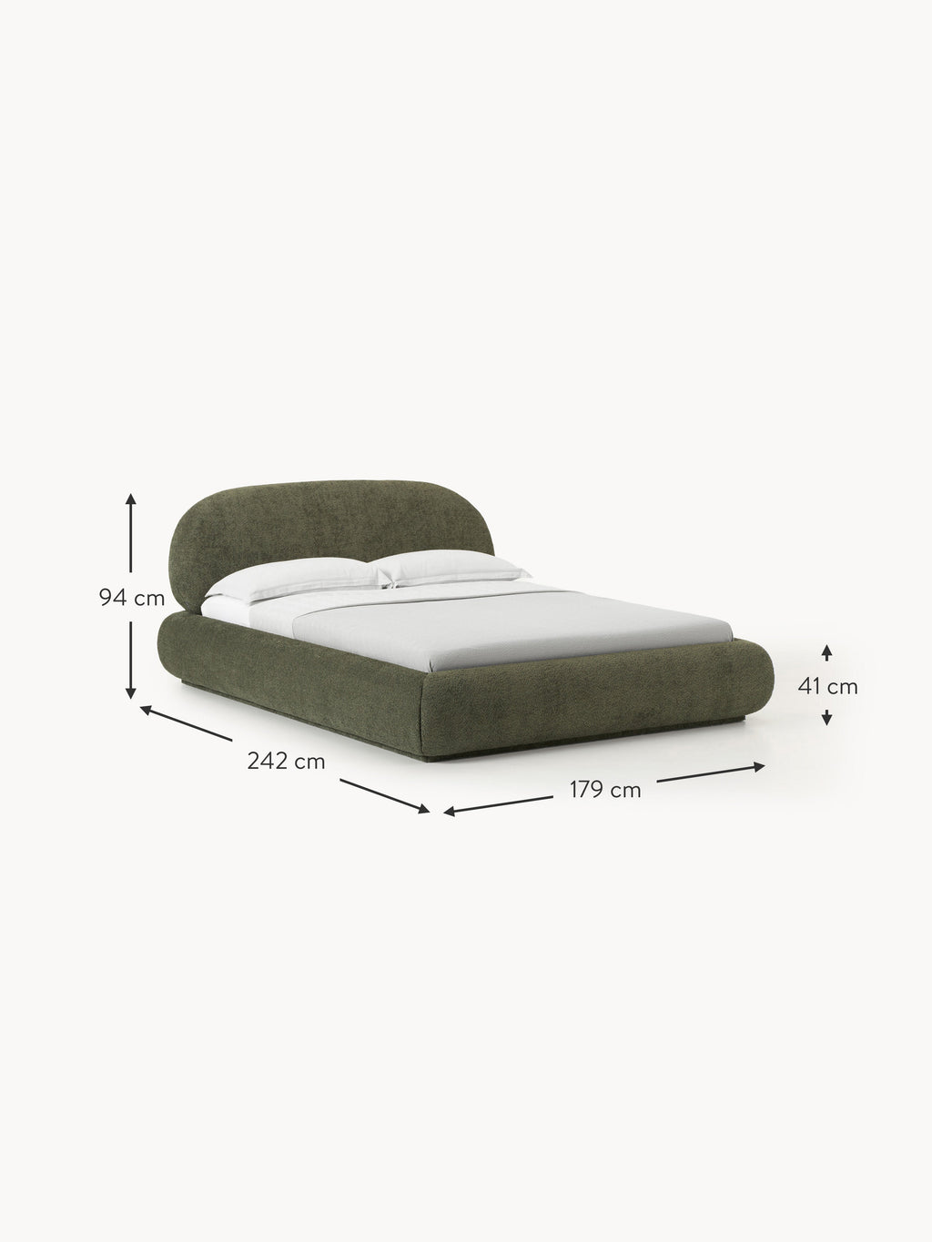 Alba Upholstered Teddy Bouclé Bed