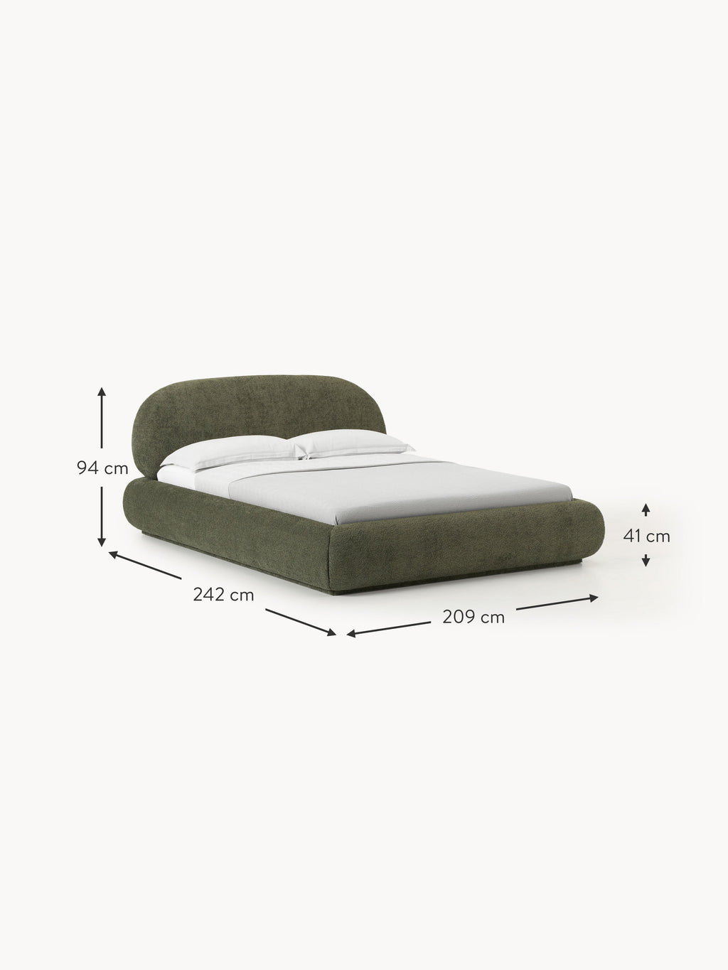 Alba Upholstered Teddy Bouclé Bed