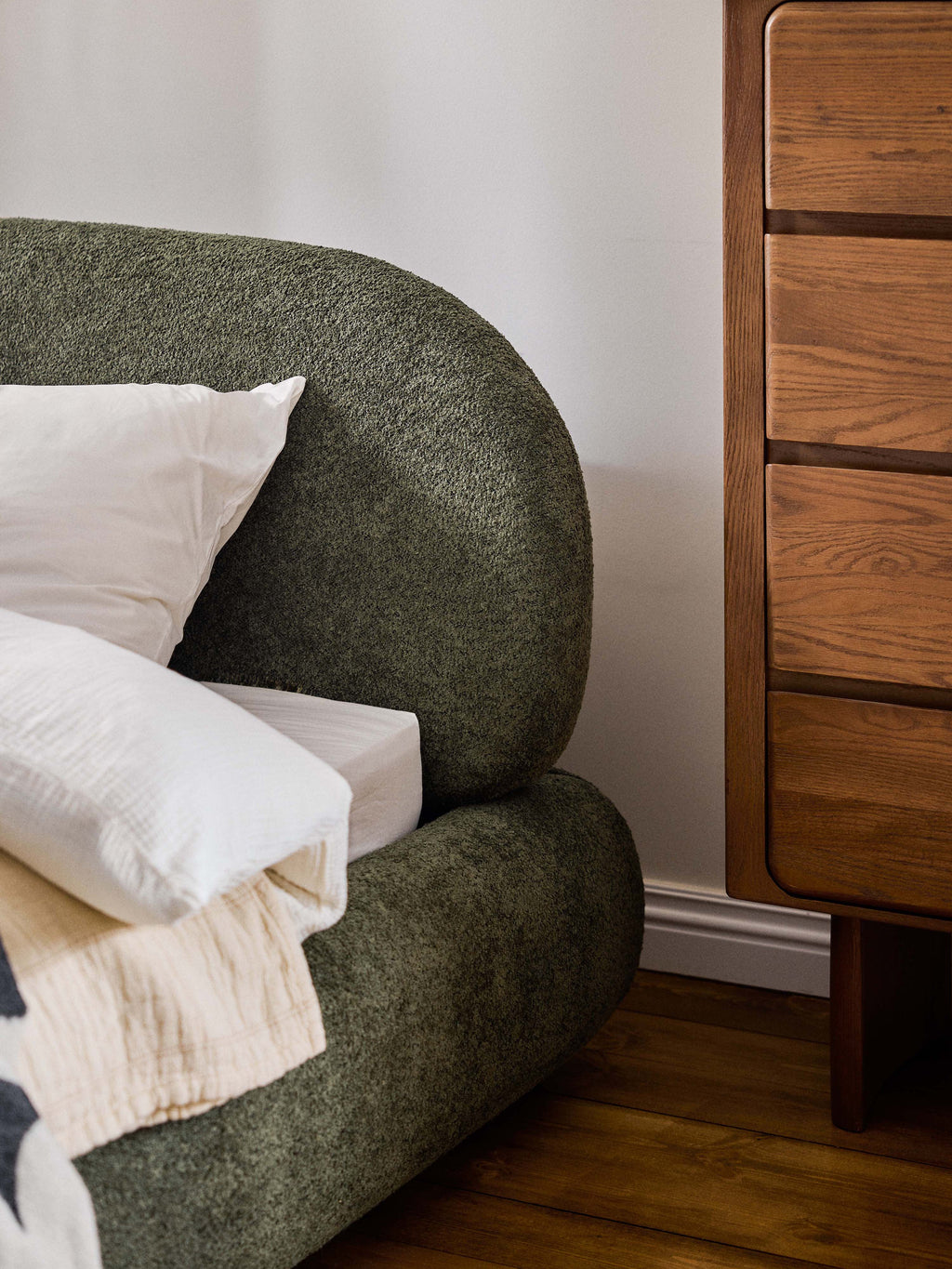 Alba Upholstered Teddy Bouclé Bed