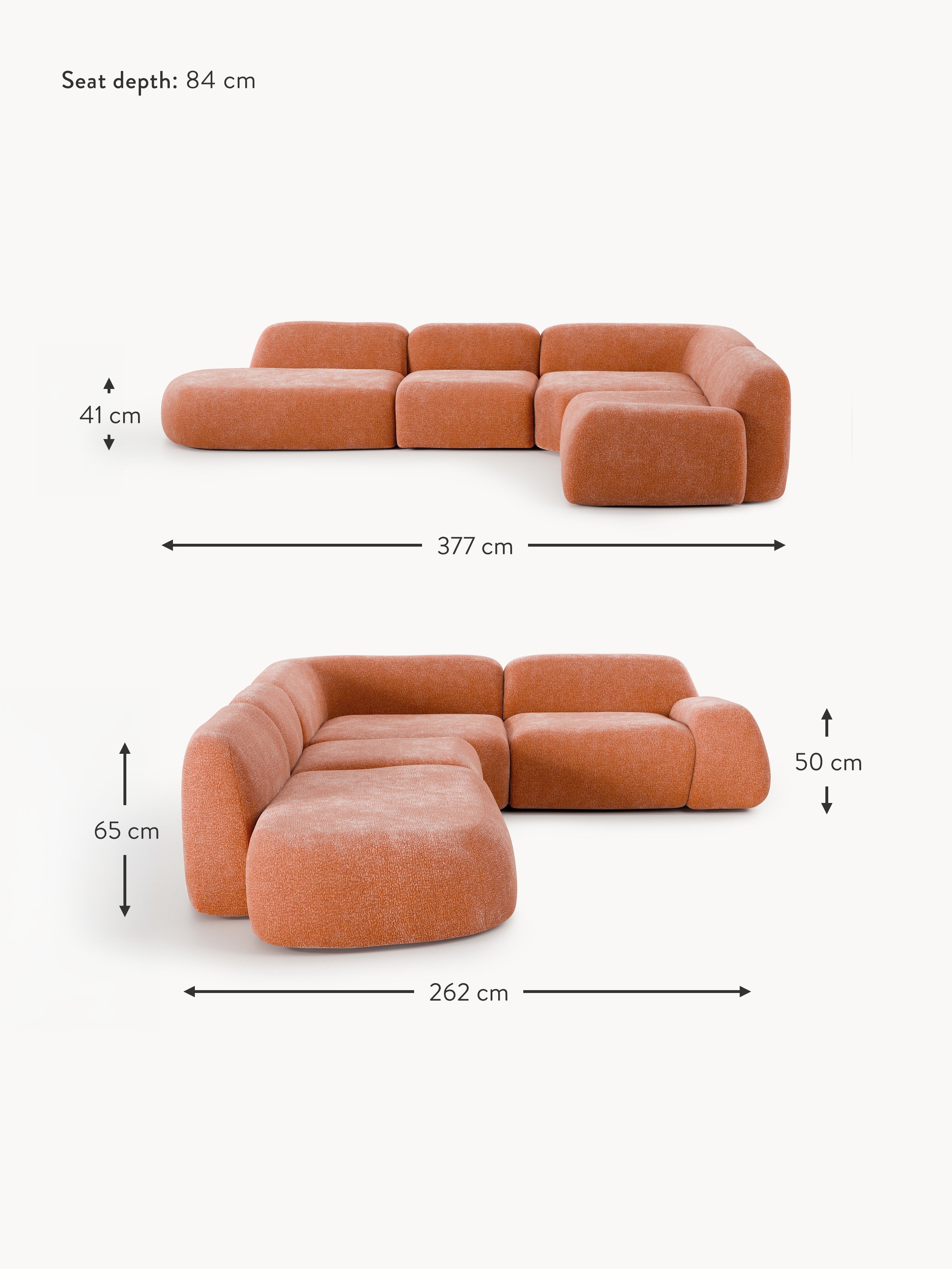 Wolke XL Modular Corner Sofa with Chaise End
