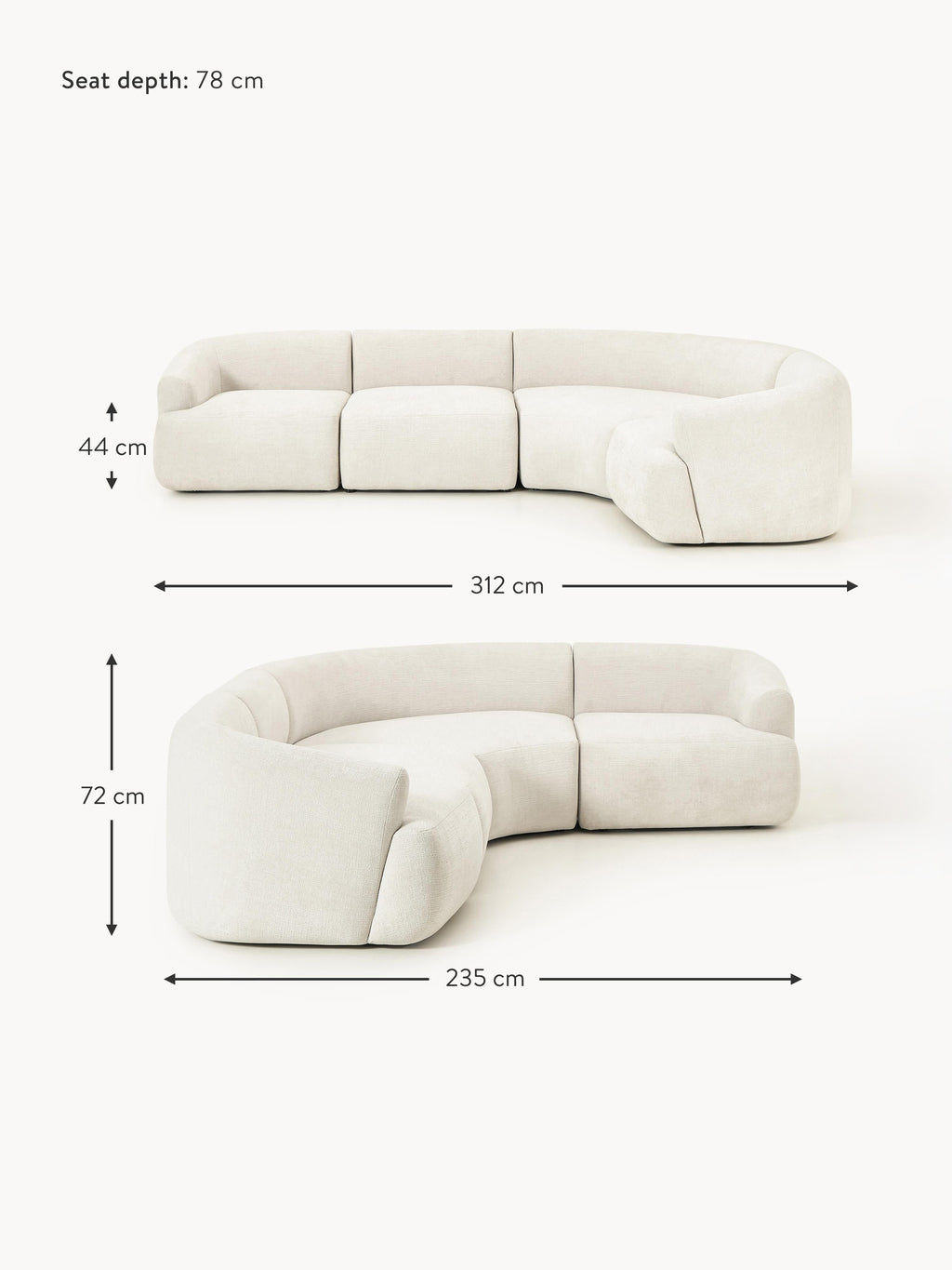 Sofia Modular Corner Sofa (4-seater)