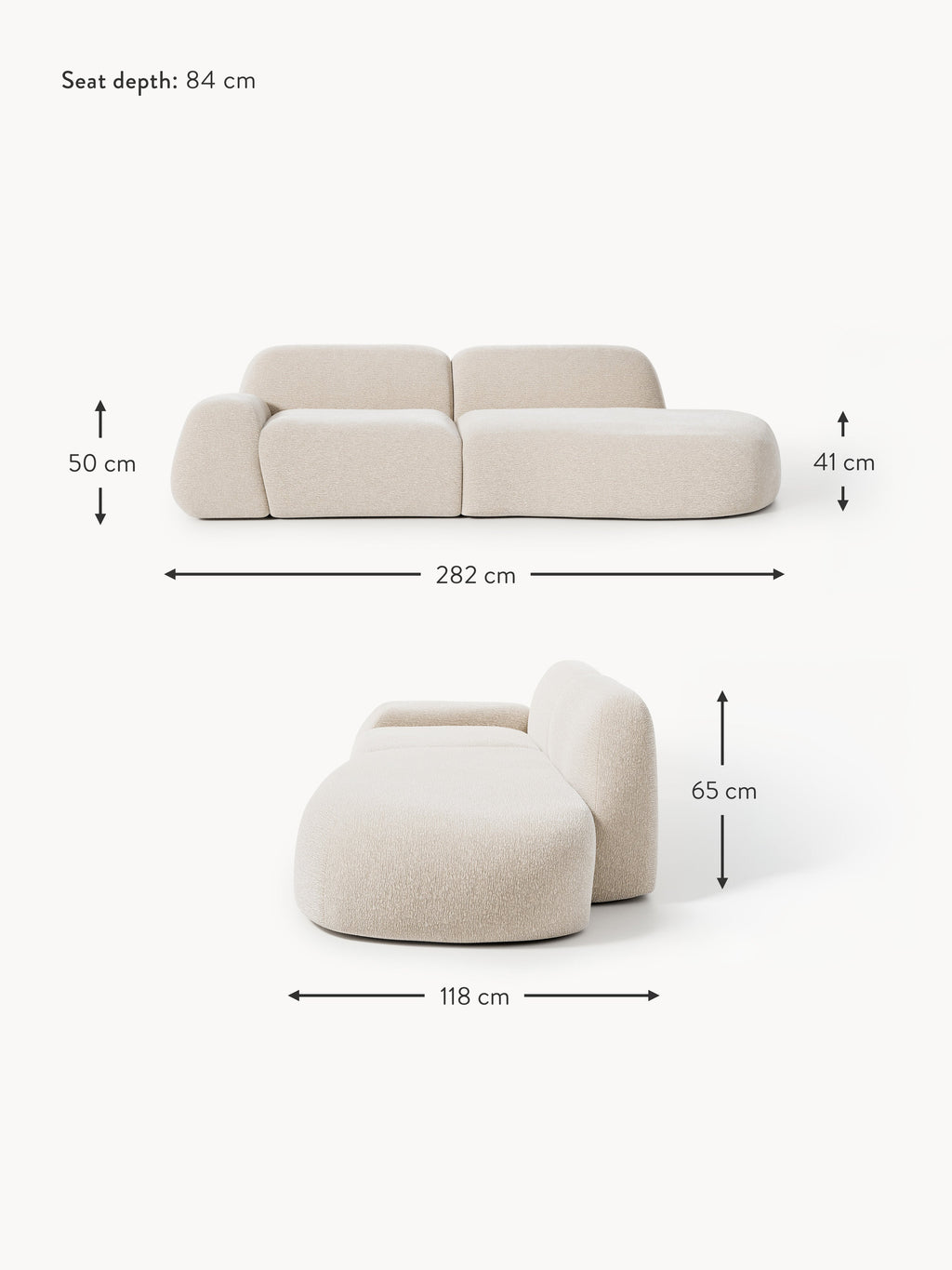 Wolke Modular Chaise (3-seater)