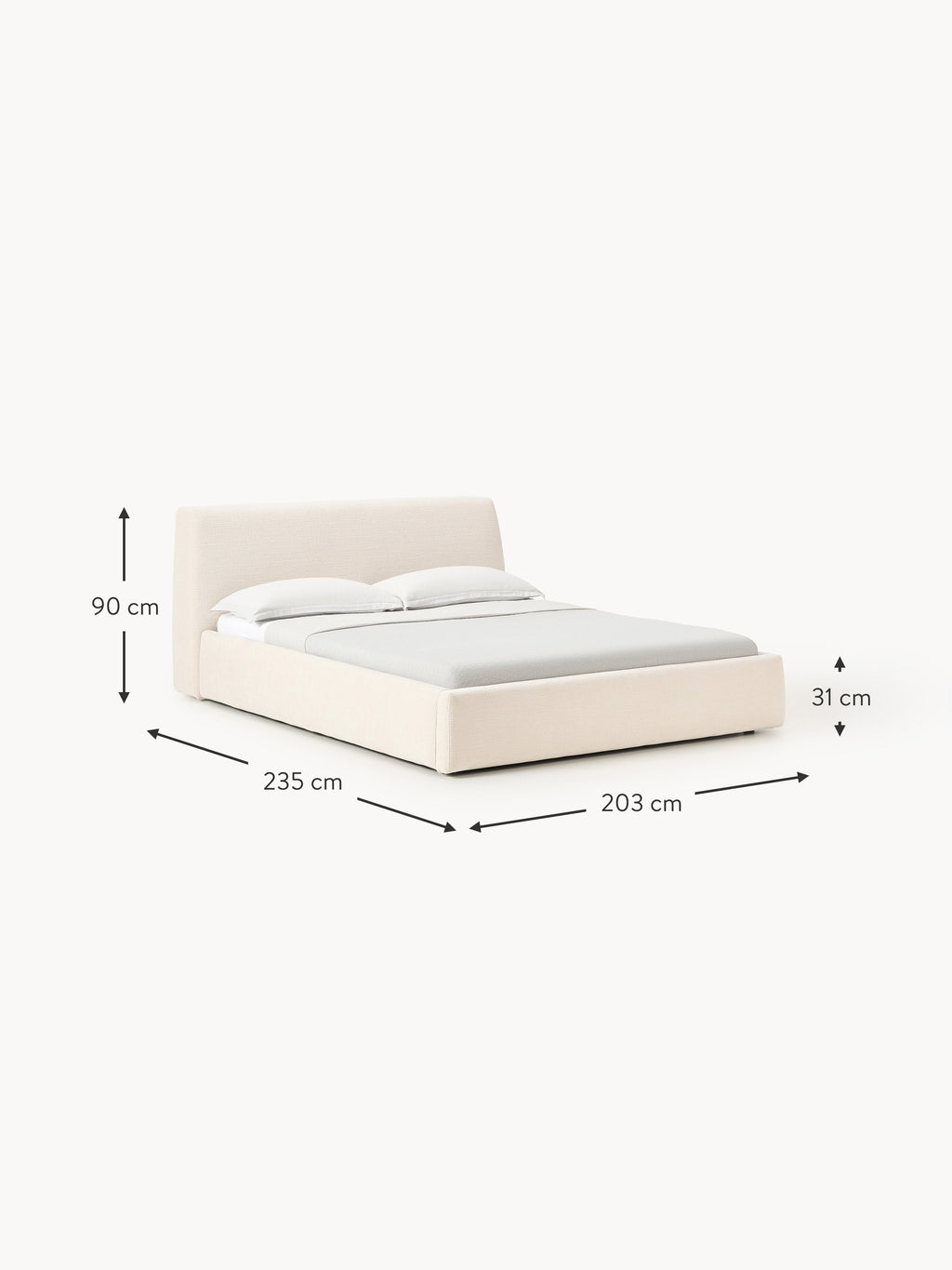 Cloud Upholstered Bed with Storage
