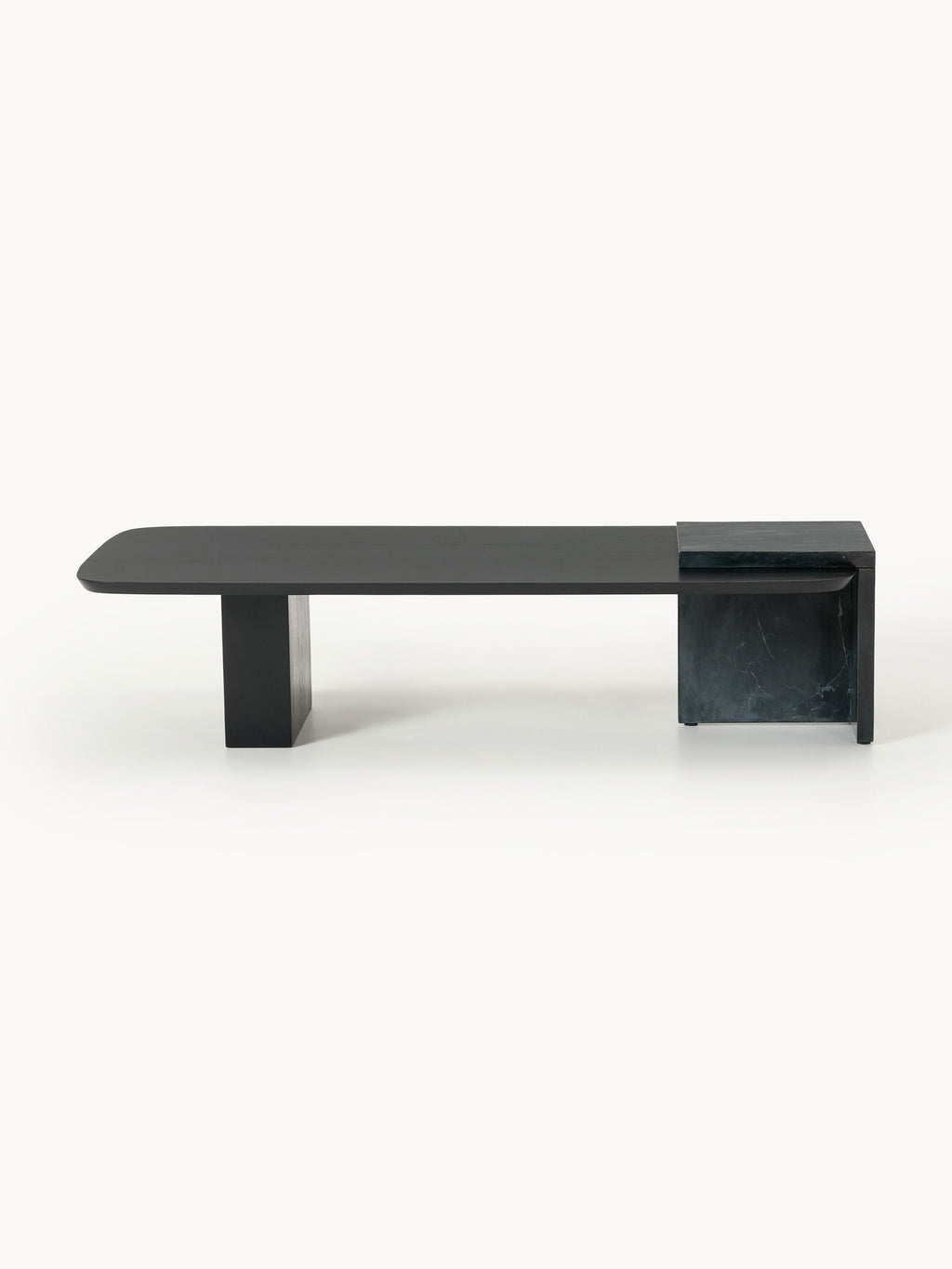 Naida Oak Wood and Marble Coffee Table