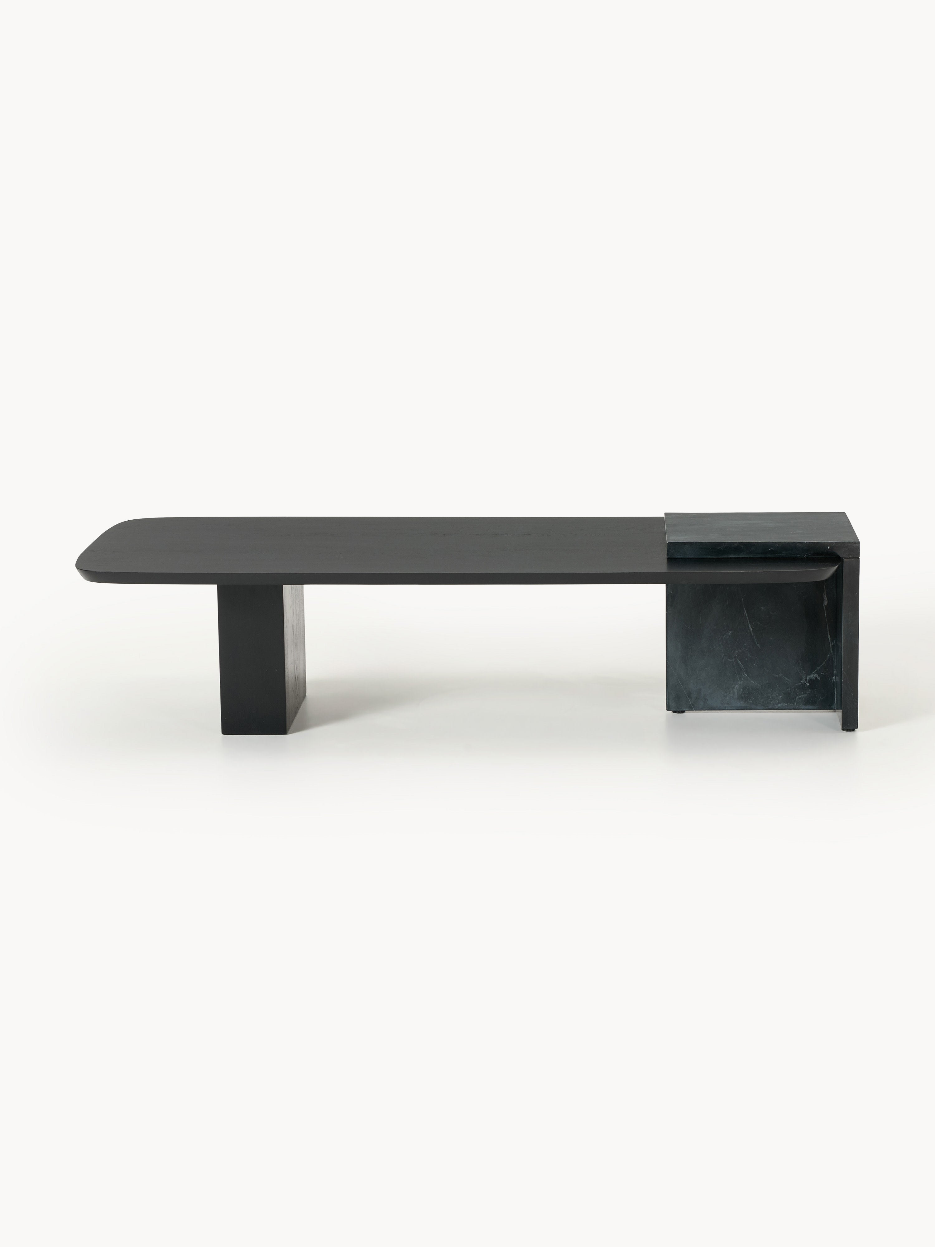 Naida Oak Wood and Marble Coffee Table