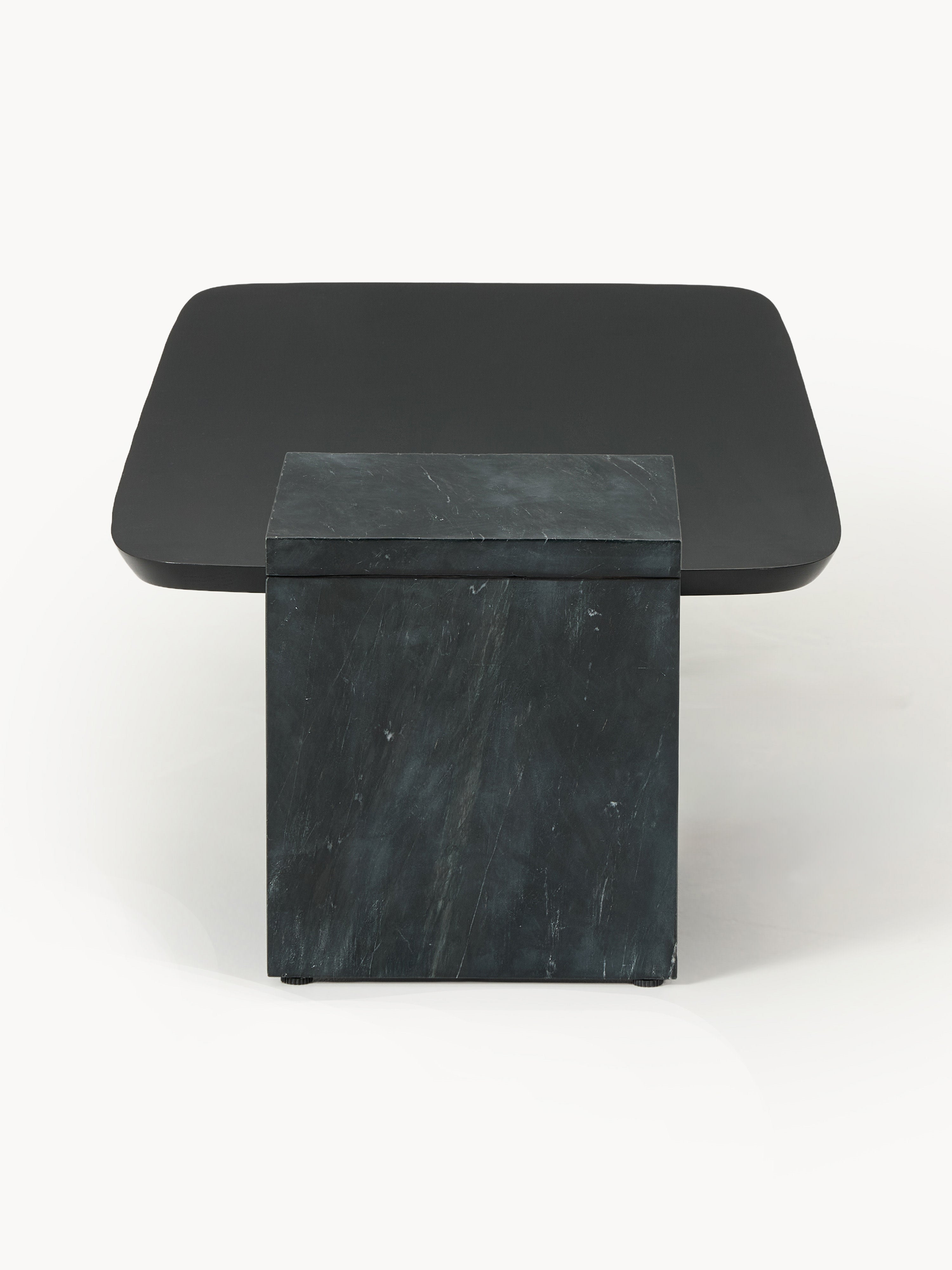 Naida Oak Wood and Marble Coffee Table