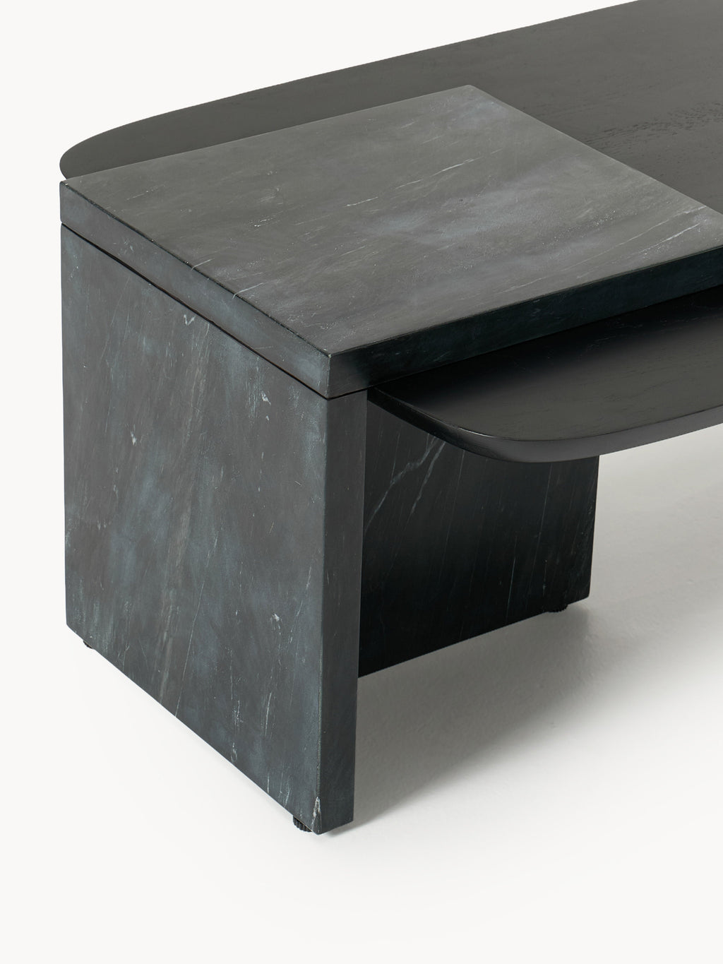 Naida Oak Wood and Marble Coffee Table