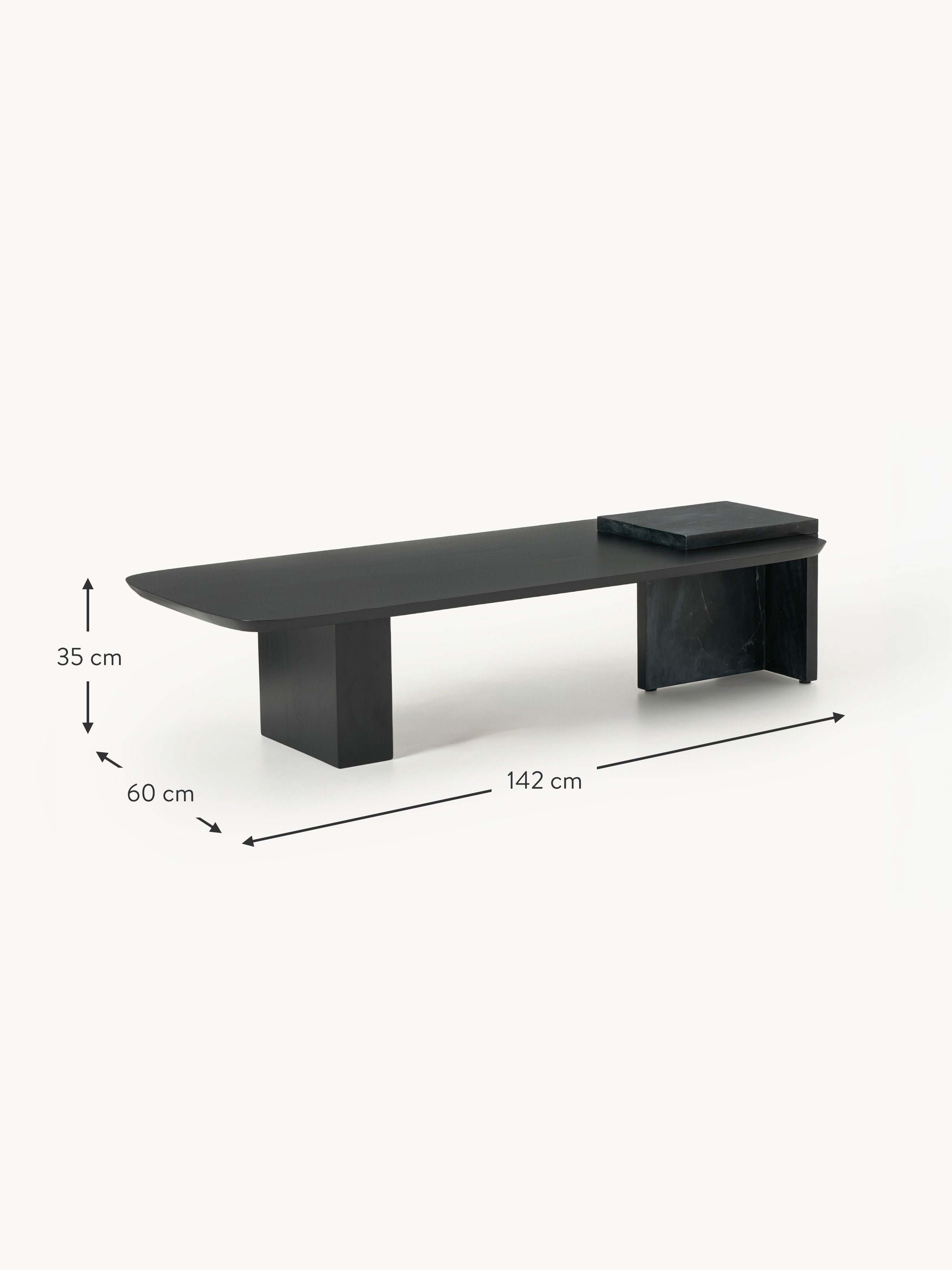 Naida Oak Wood and Marble Coffee Table