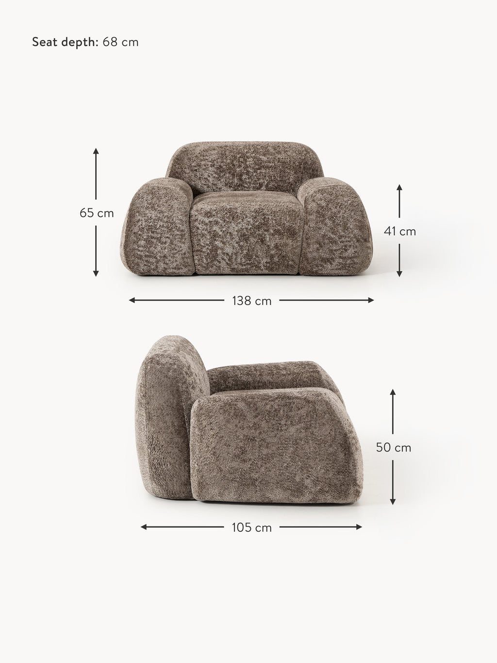 Wolke Teddy-Bouclé Lounge Chair