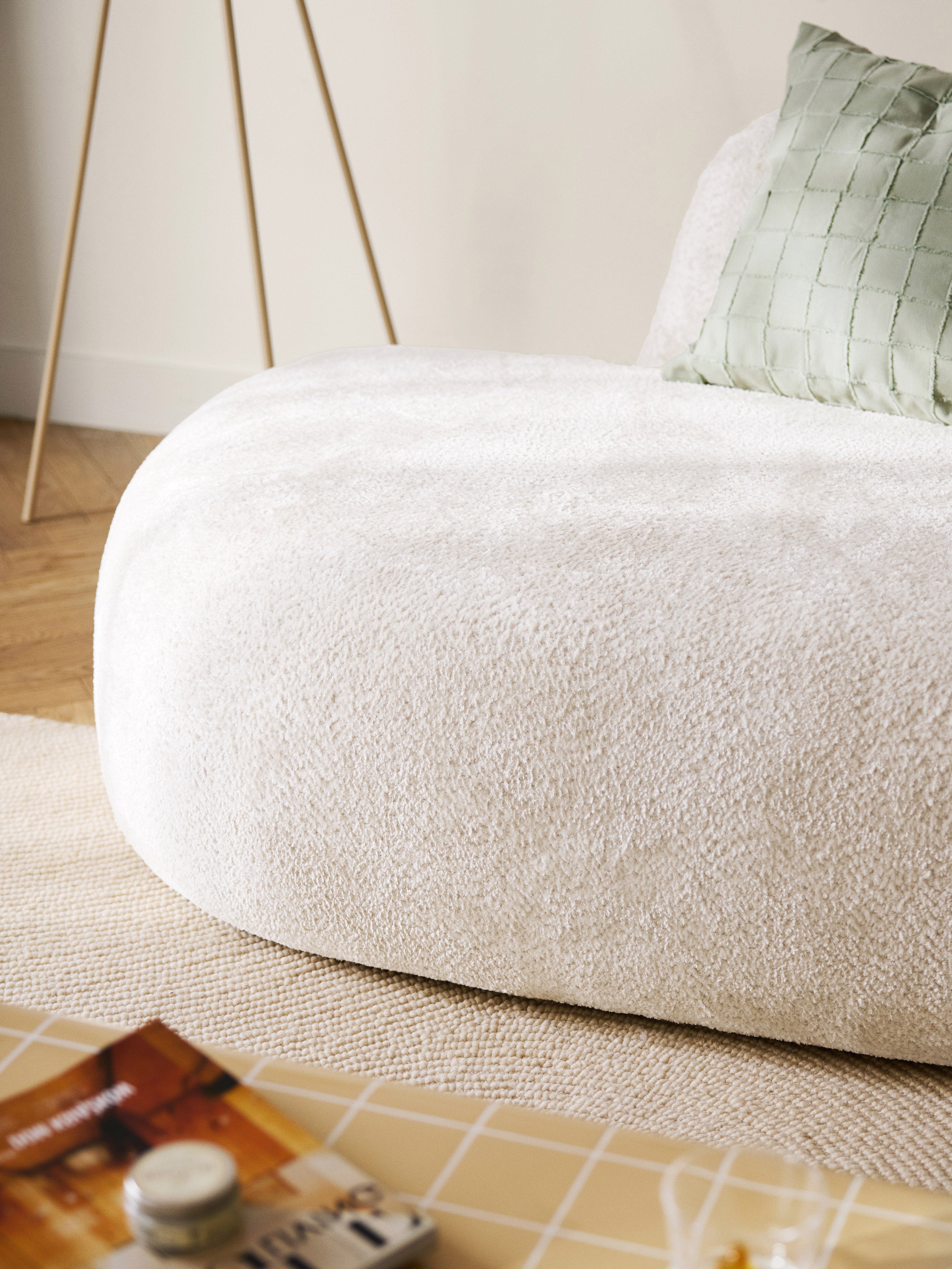 Wolke Teddy Bouclé Sofa (2-seater) with Chaise End