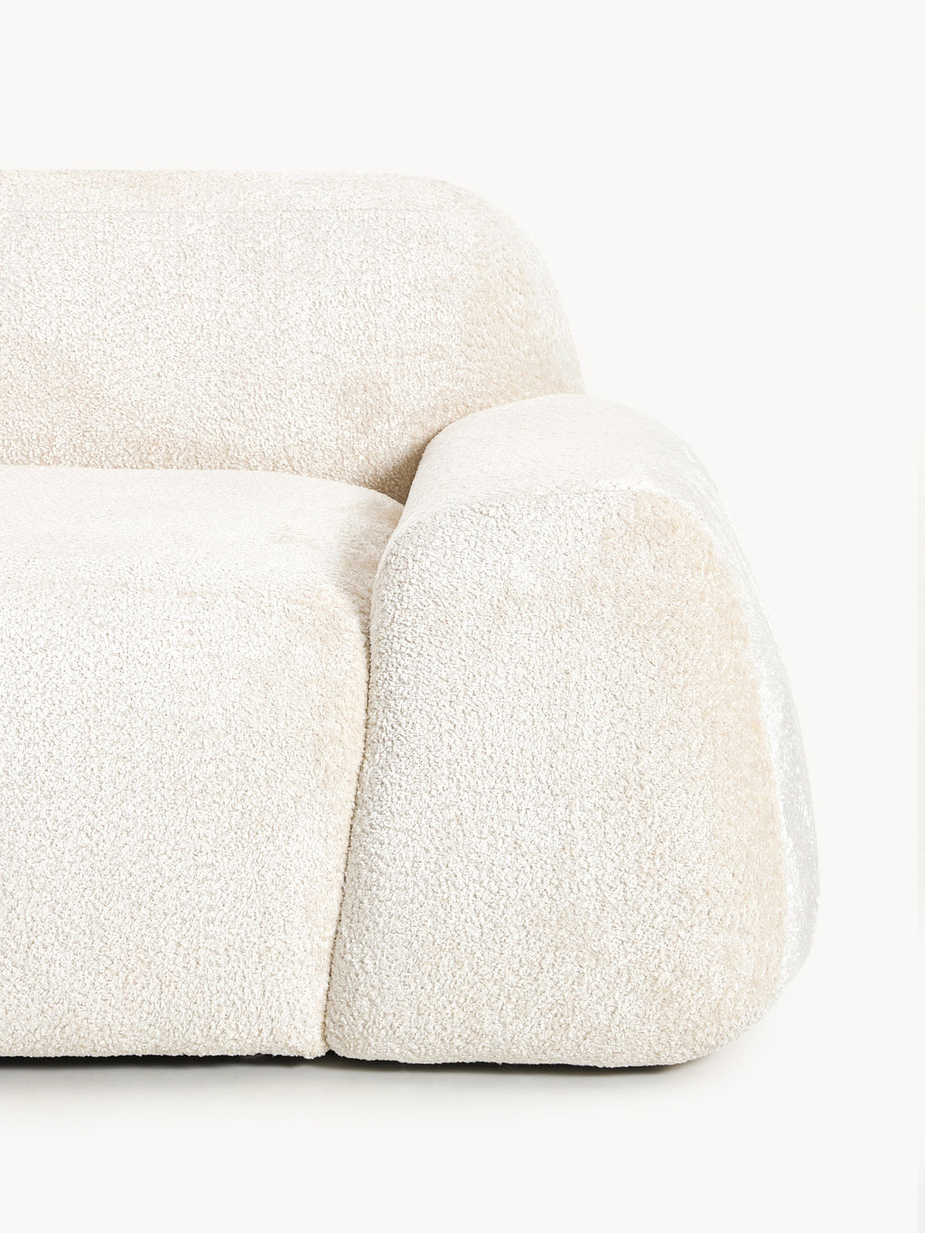 Wolke Teddy Bouclé Sofa (2-seater) with Chaise End