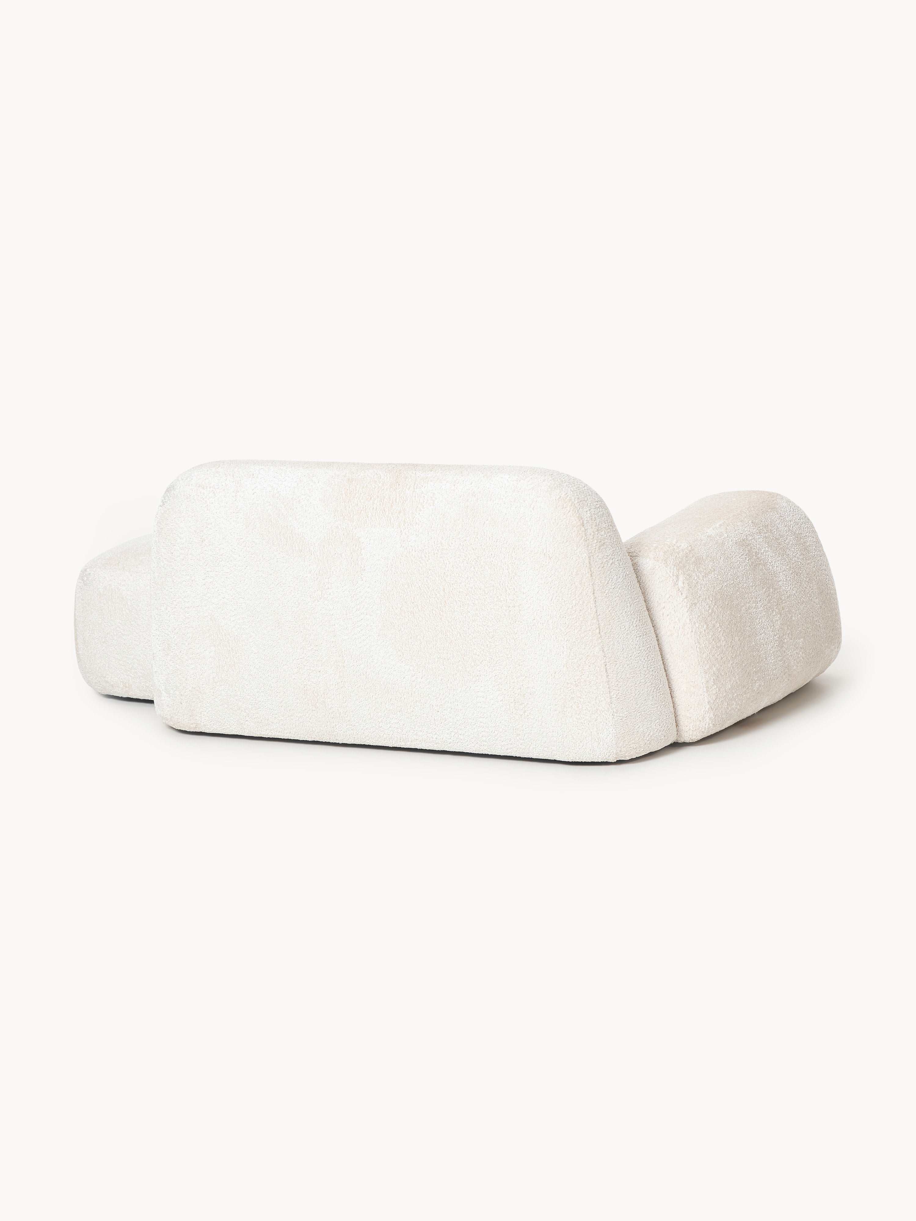 Wolke Teddy Bouclé Sofa (2-seater) with Chaise End