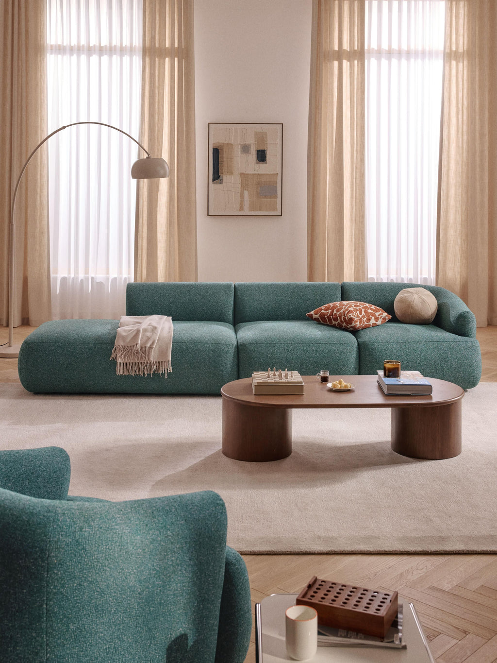 Sofia Modular Bouclé Chaise (4-seater)