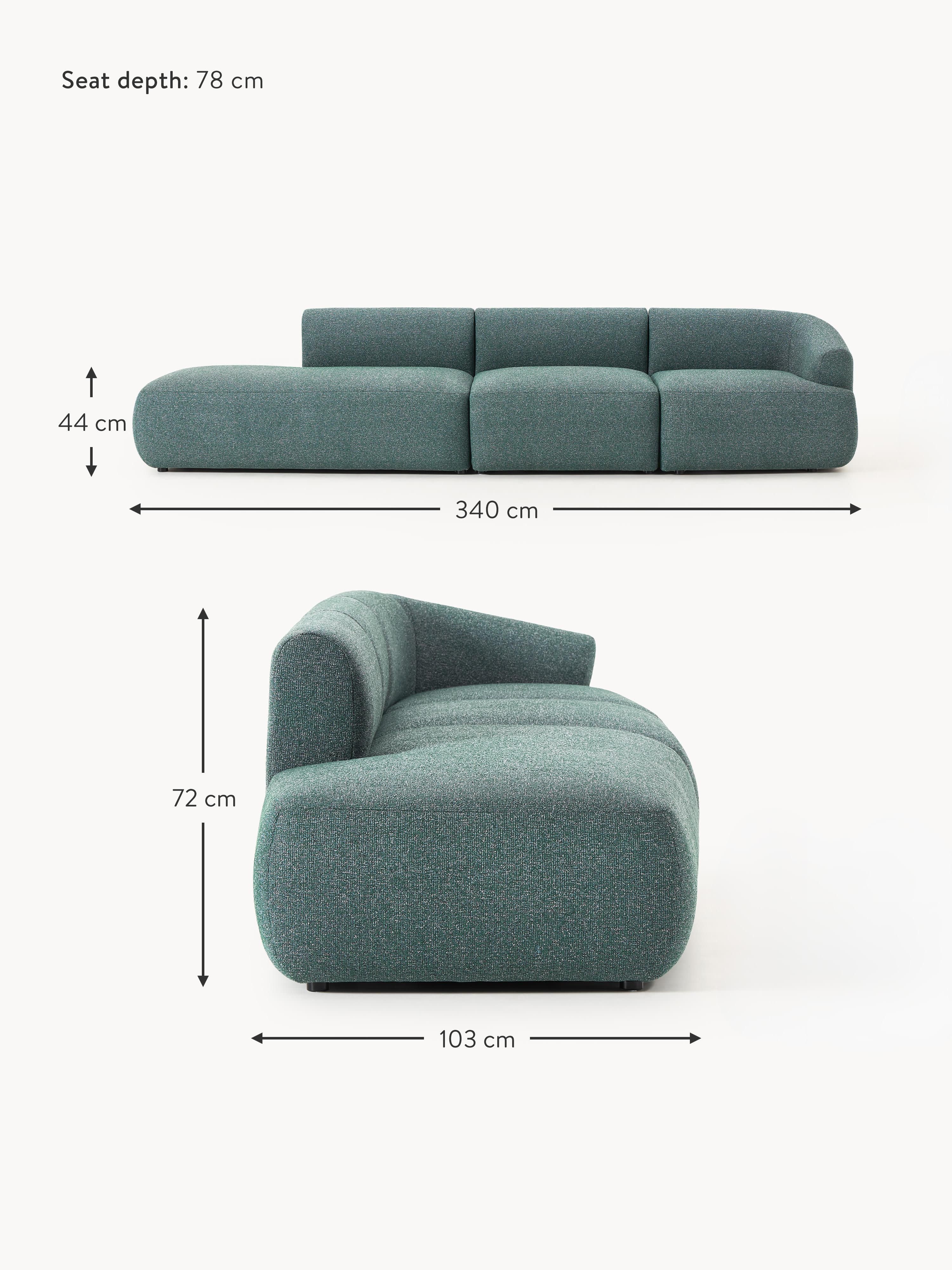 Sofia Modular Bouclé Chaise (4-seater)