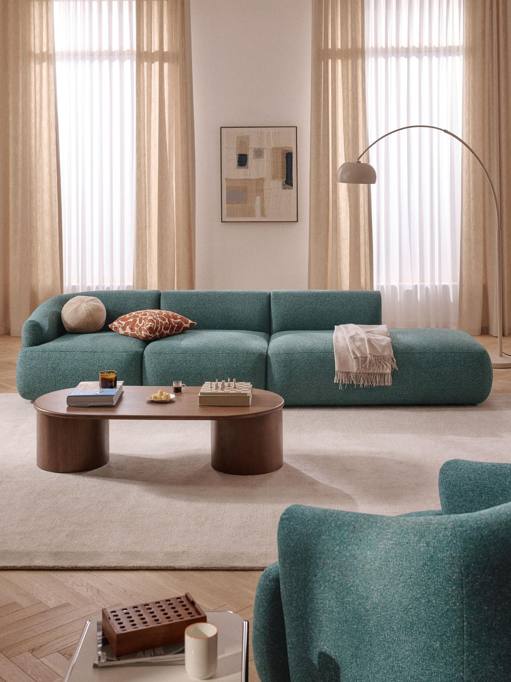 Sofia Modular Bouclé Chaise (4-seater)