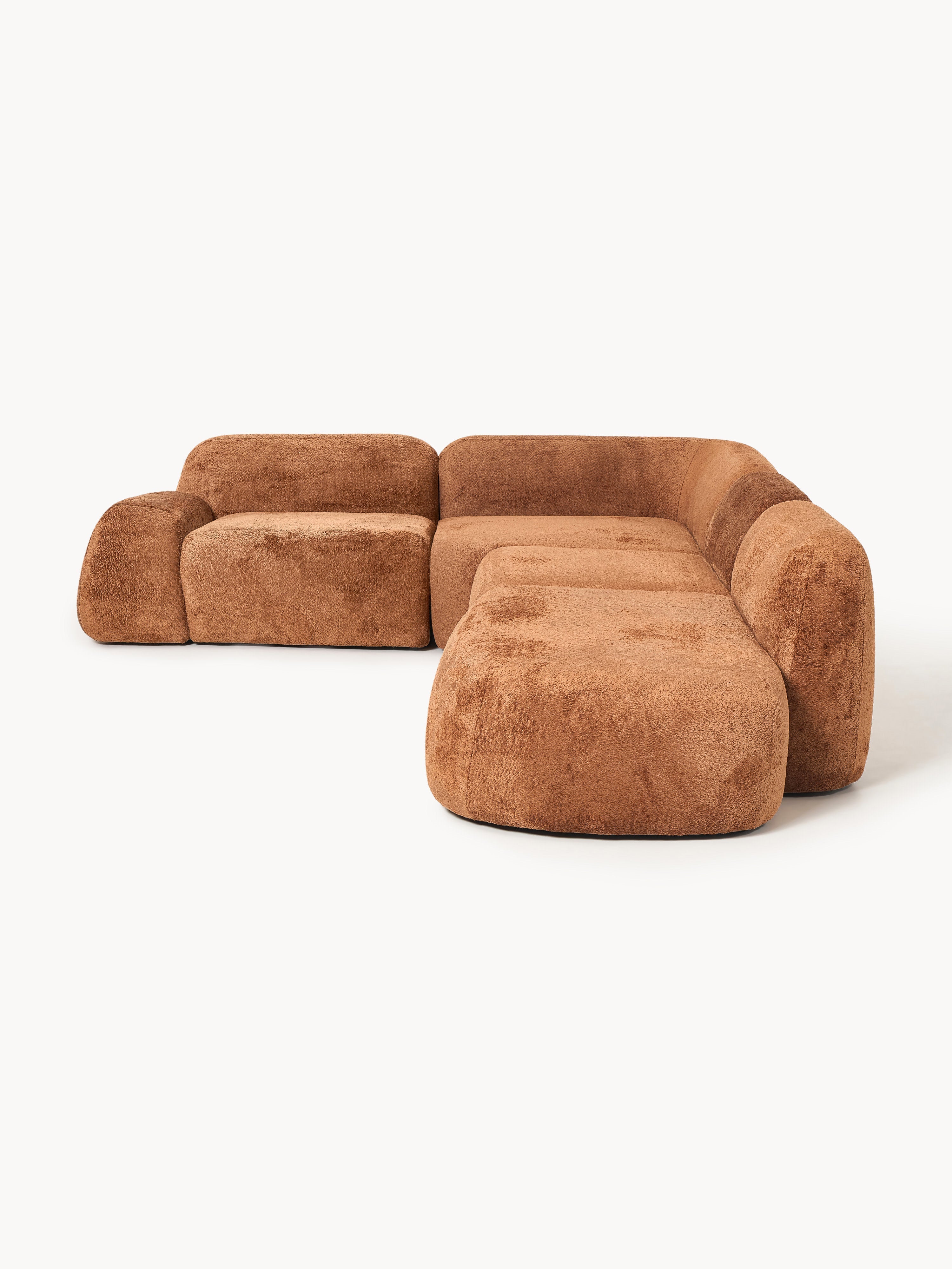 Wolke XL Modular Teddy Bouclé Corner Sofa with Chaise End