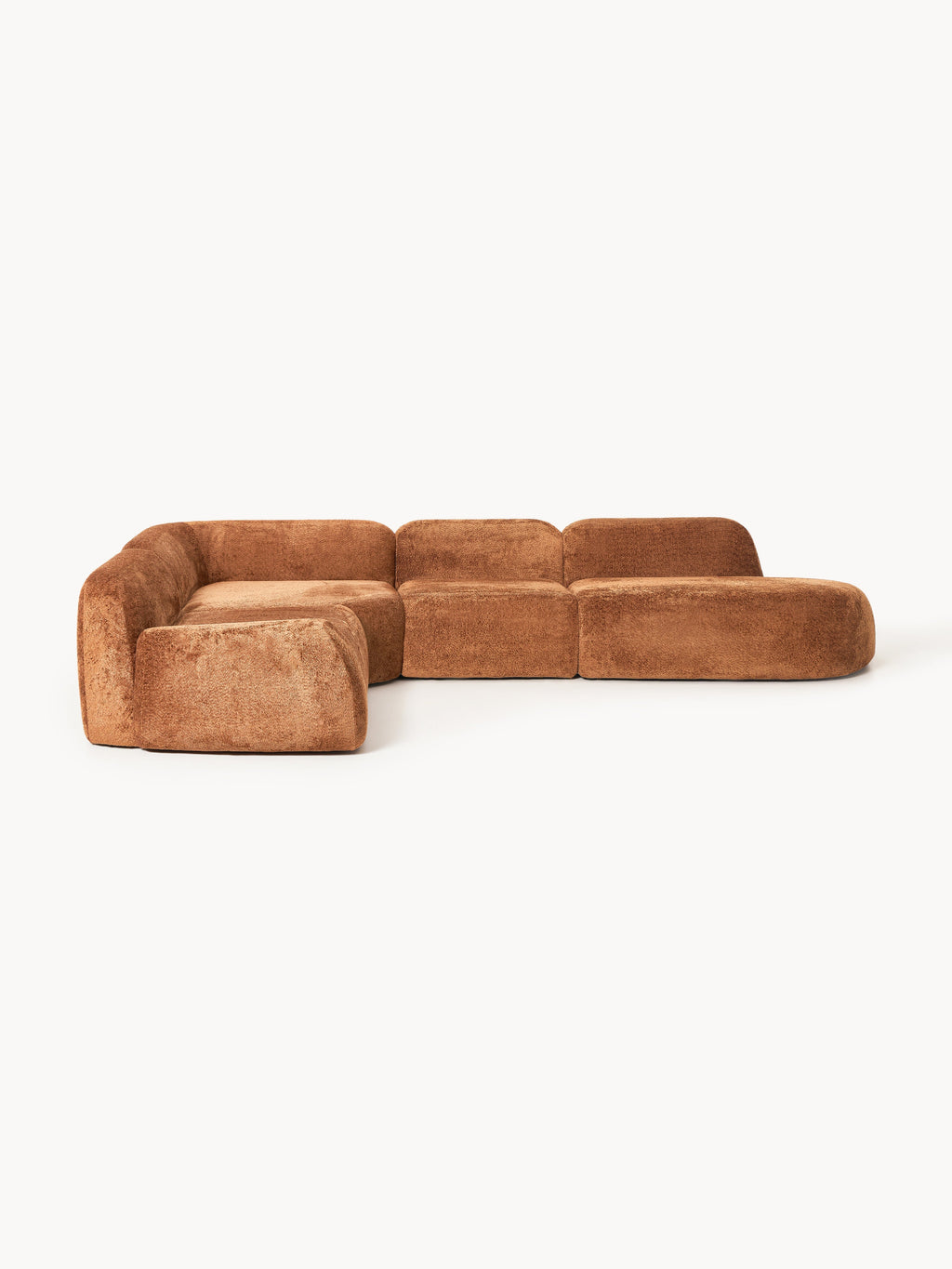 Gallery image 1 - XL Modular Teddy Bouclé Corner Sofa Wolke with Chaise End