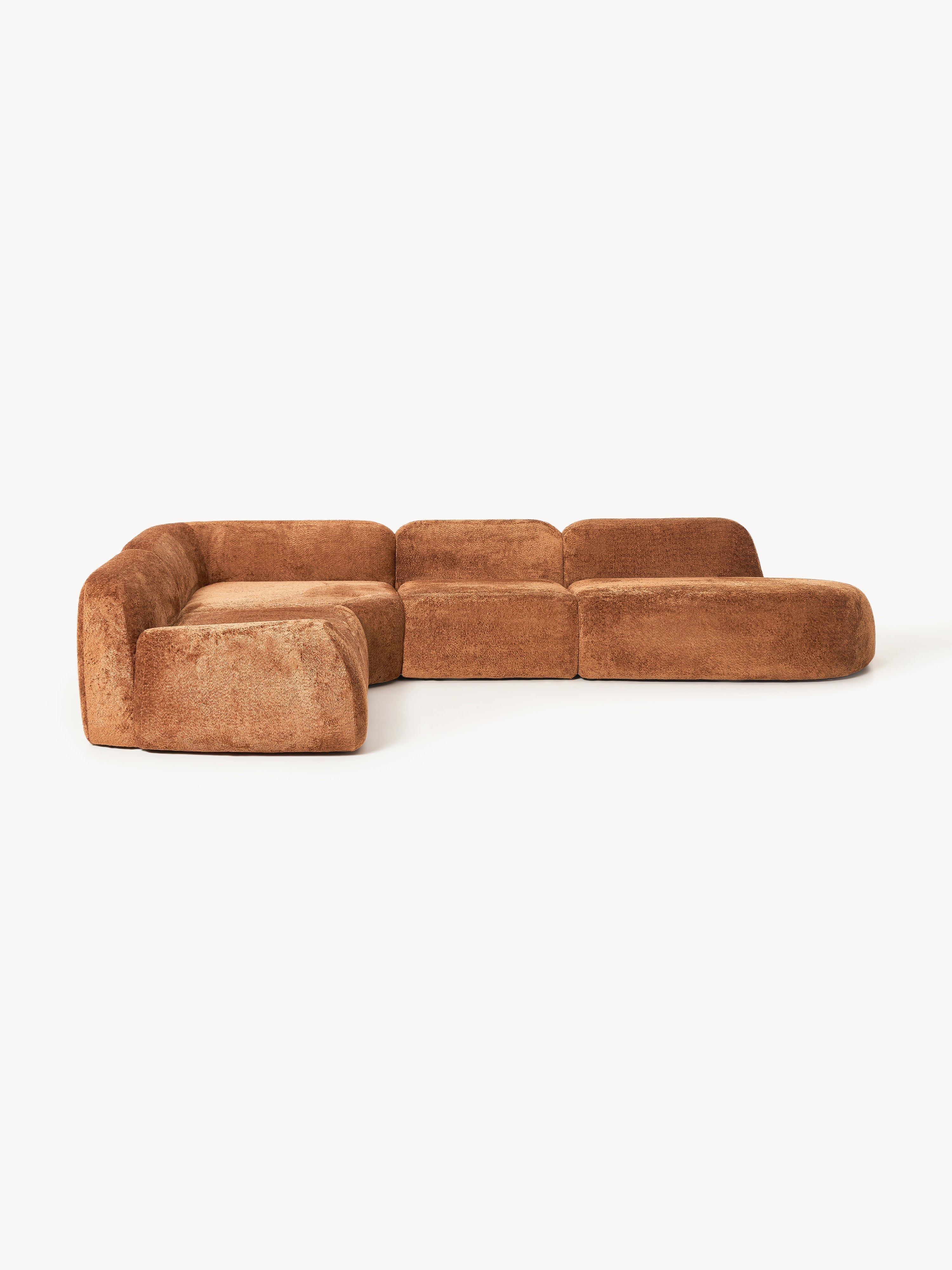 Gallery image 1 - XL Modular Teddy Bouclé Corner Sofa Wolke with Chaise End