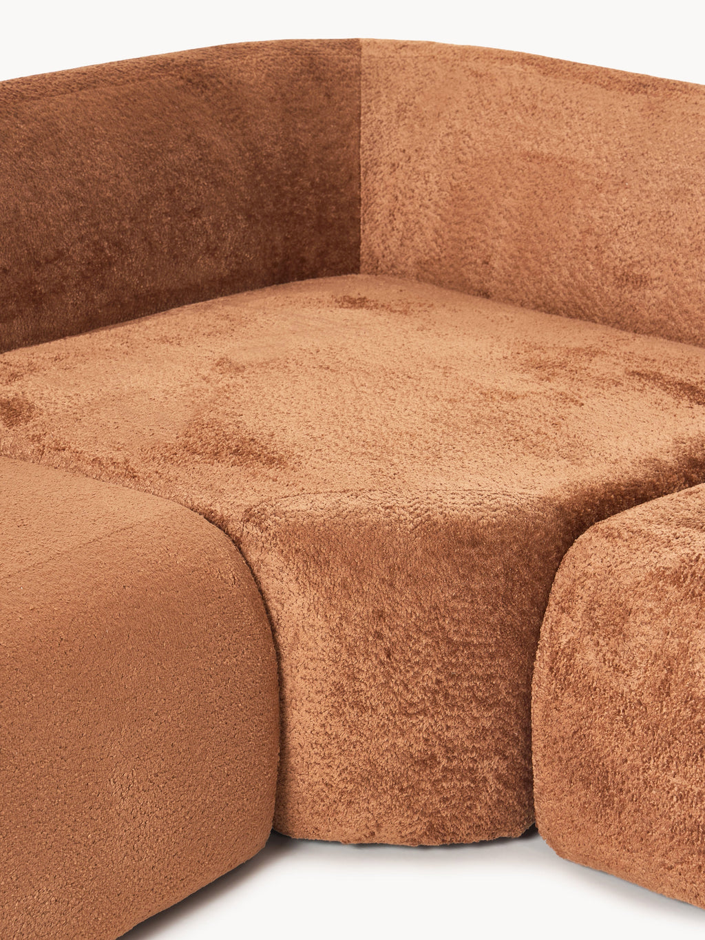 Wolke XL Modular Teddy Bouclé Corner Sofa with Chaise End