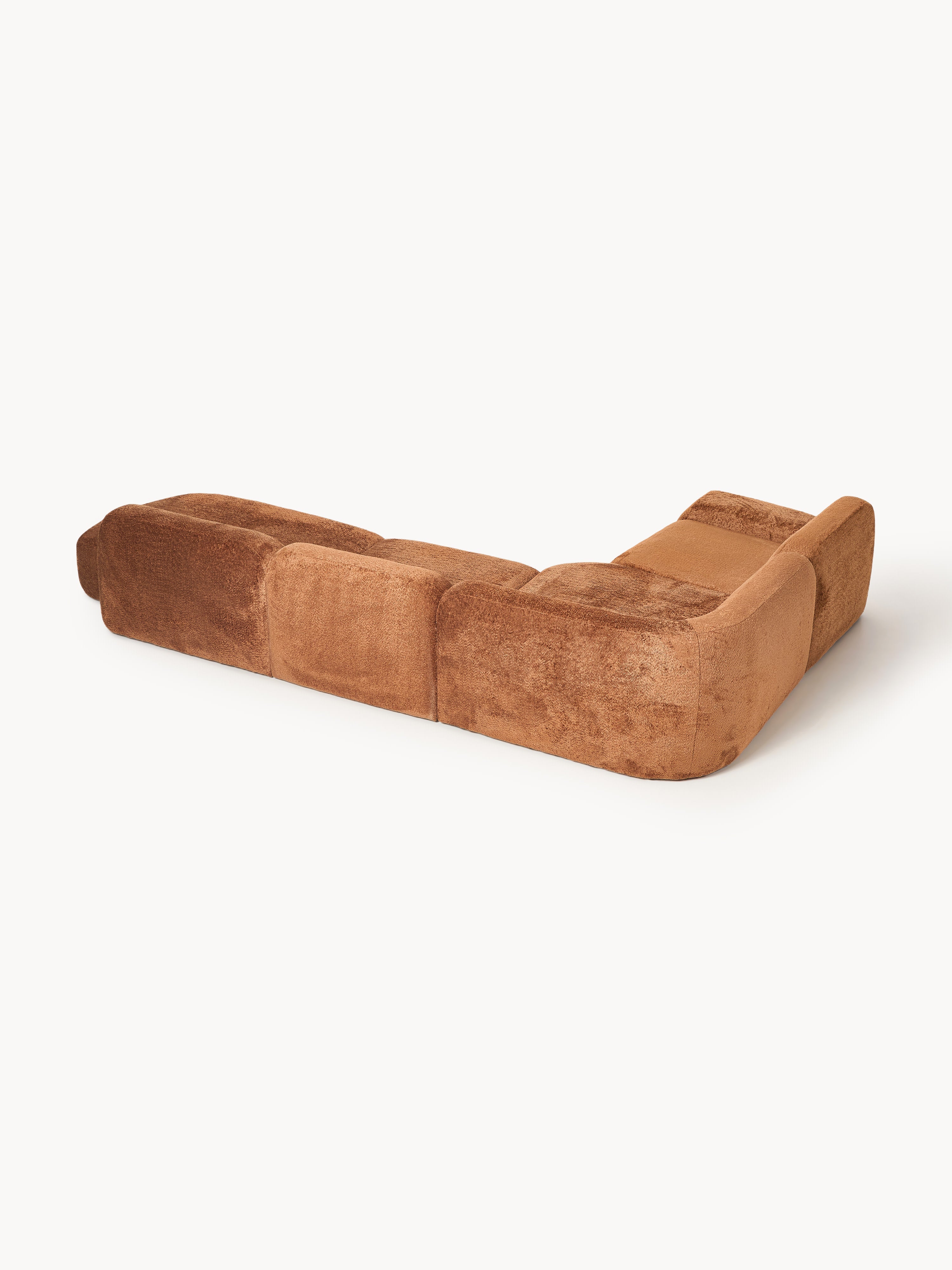 Wolke XL Modular Teddy Bouclé Corner Sofa with Chaise End