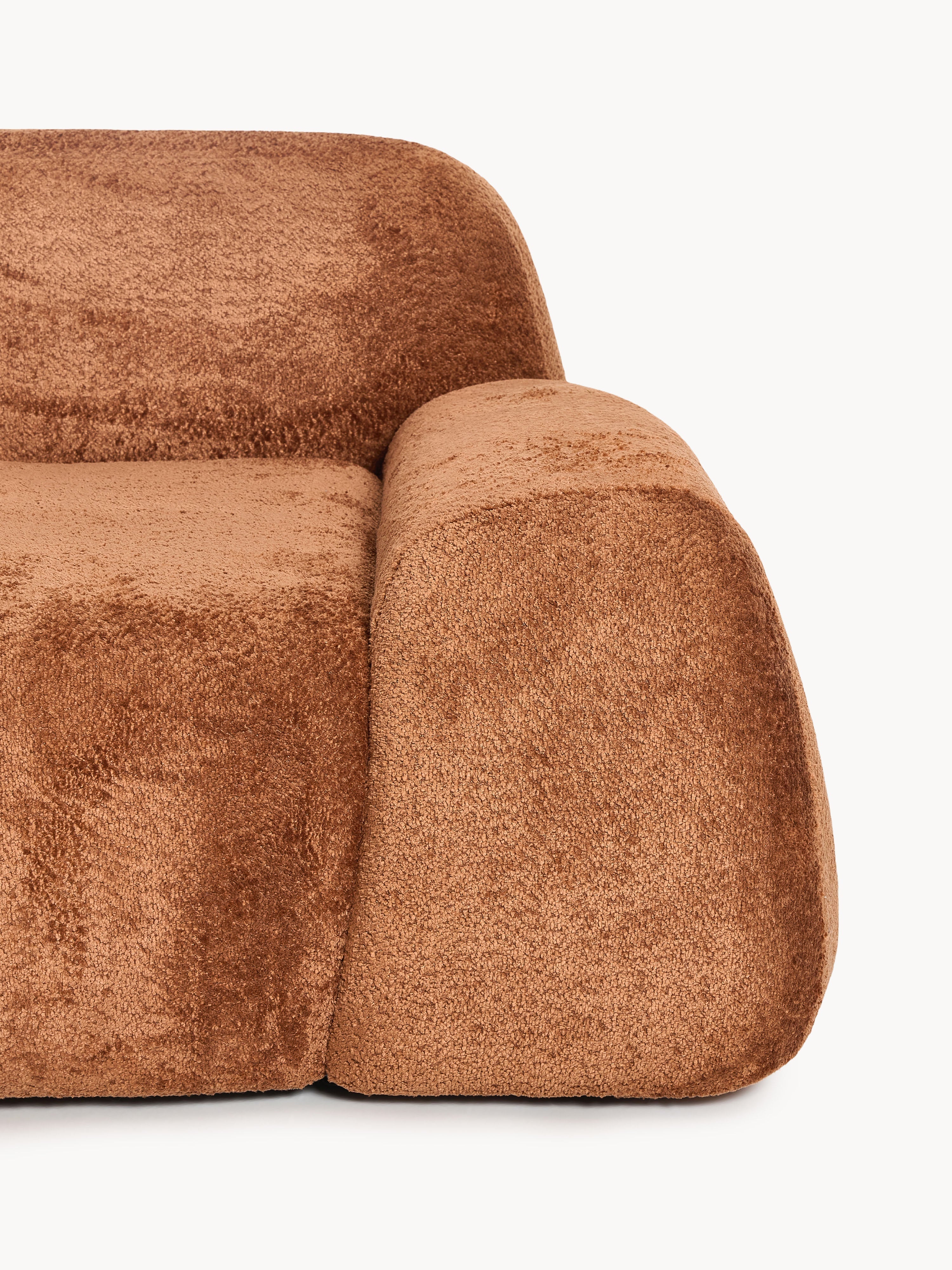 Wolke XL Modular Teddy Bouclé Corner Sofa with Chaise End