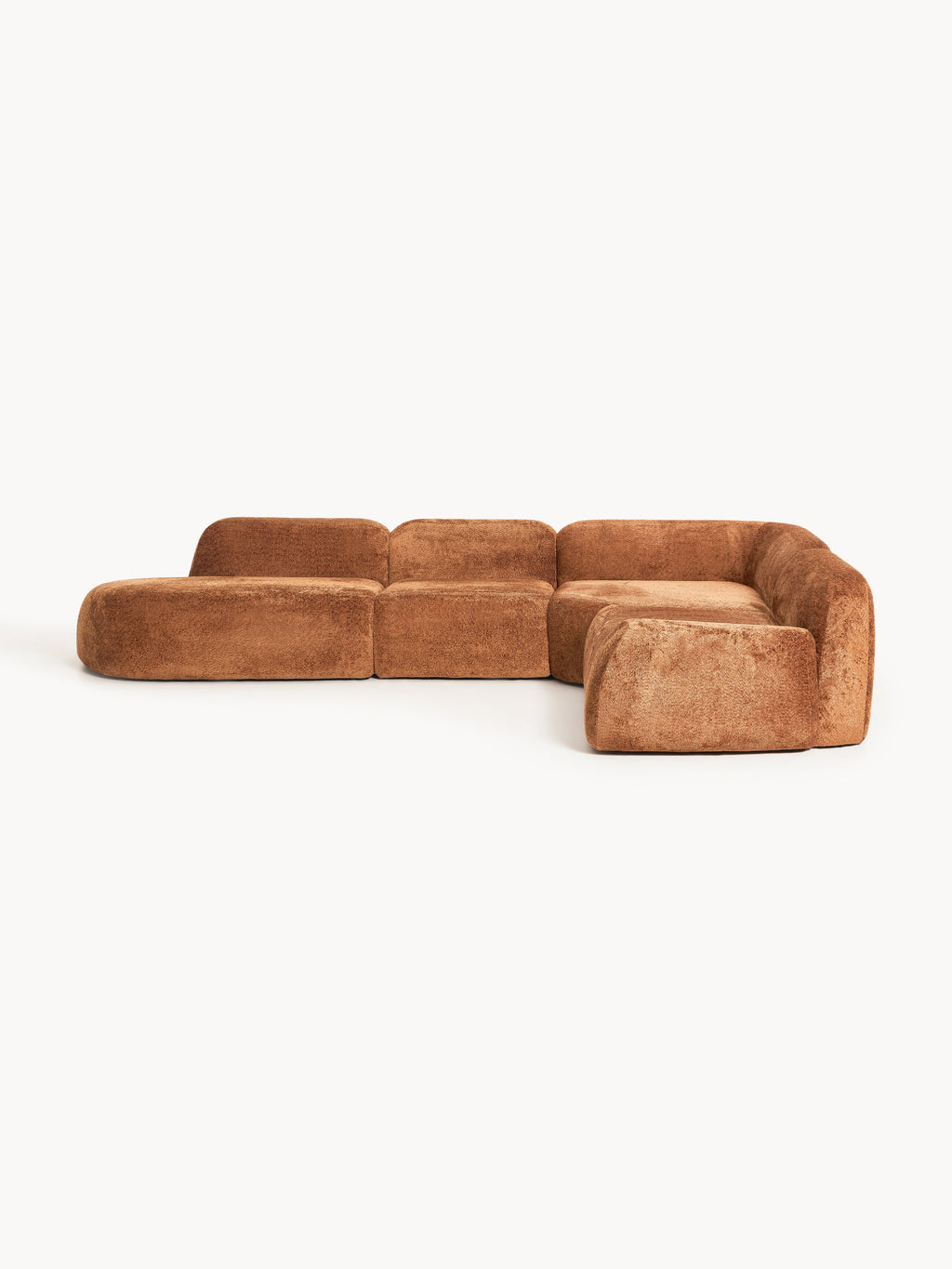 Wolke XL Modular Teddy Bouclé Corner Sofa with Chaise End