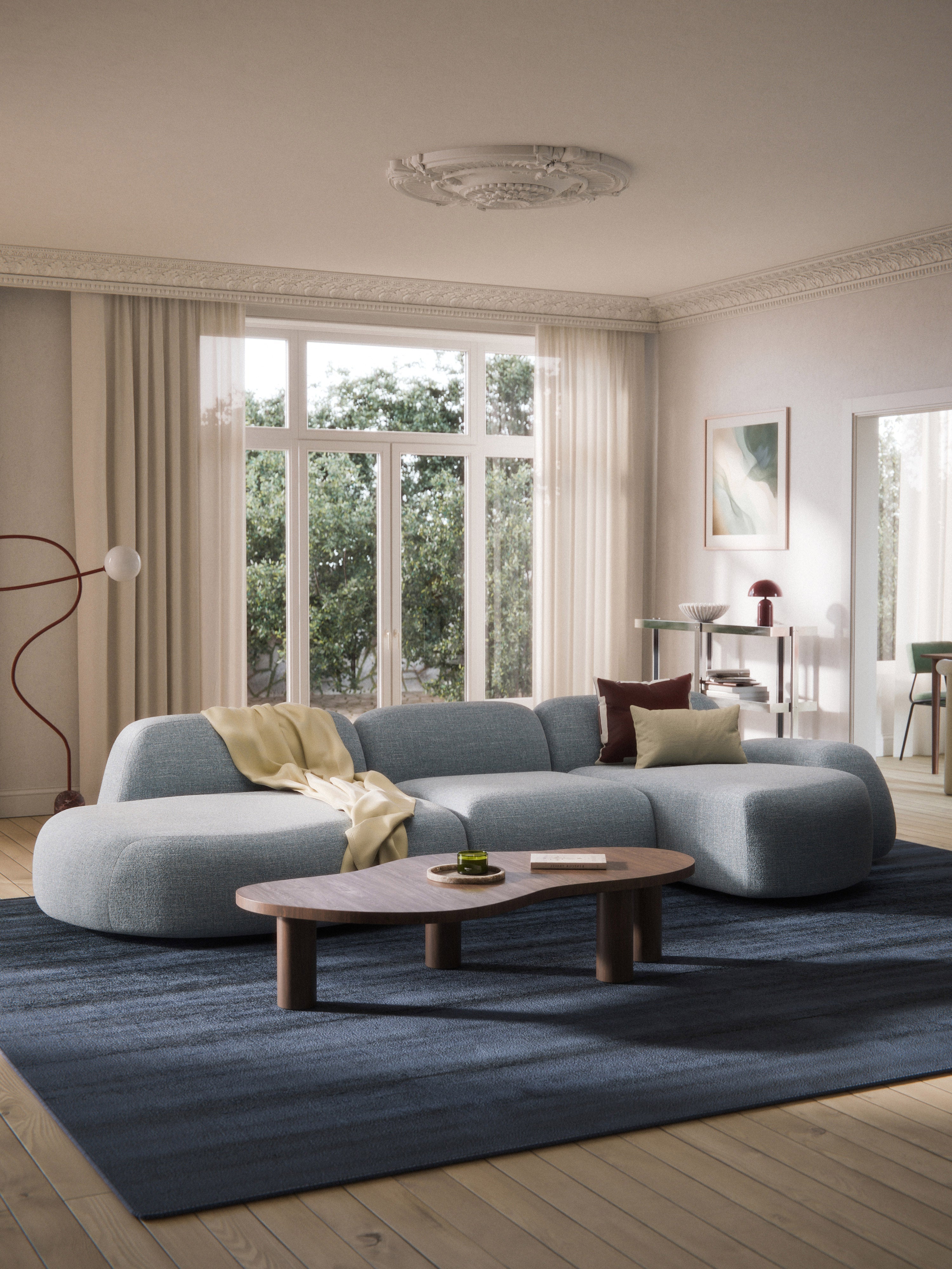 Wolke Modular Bouclé Corner Sofa (4-seater) with Chaise End