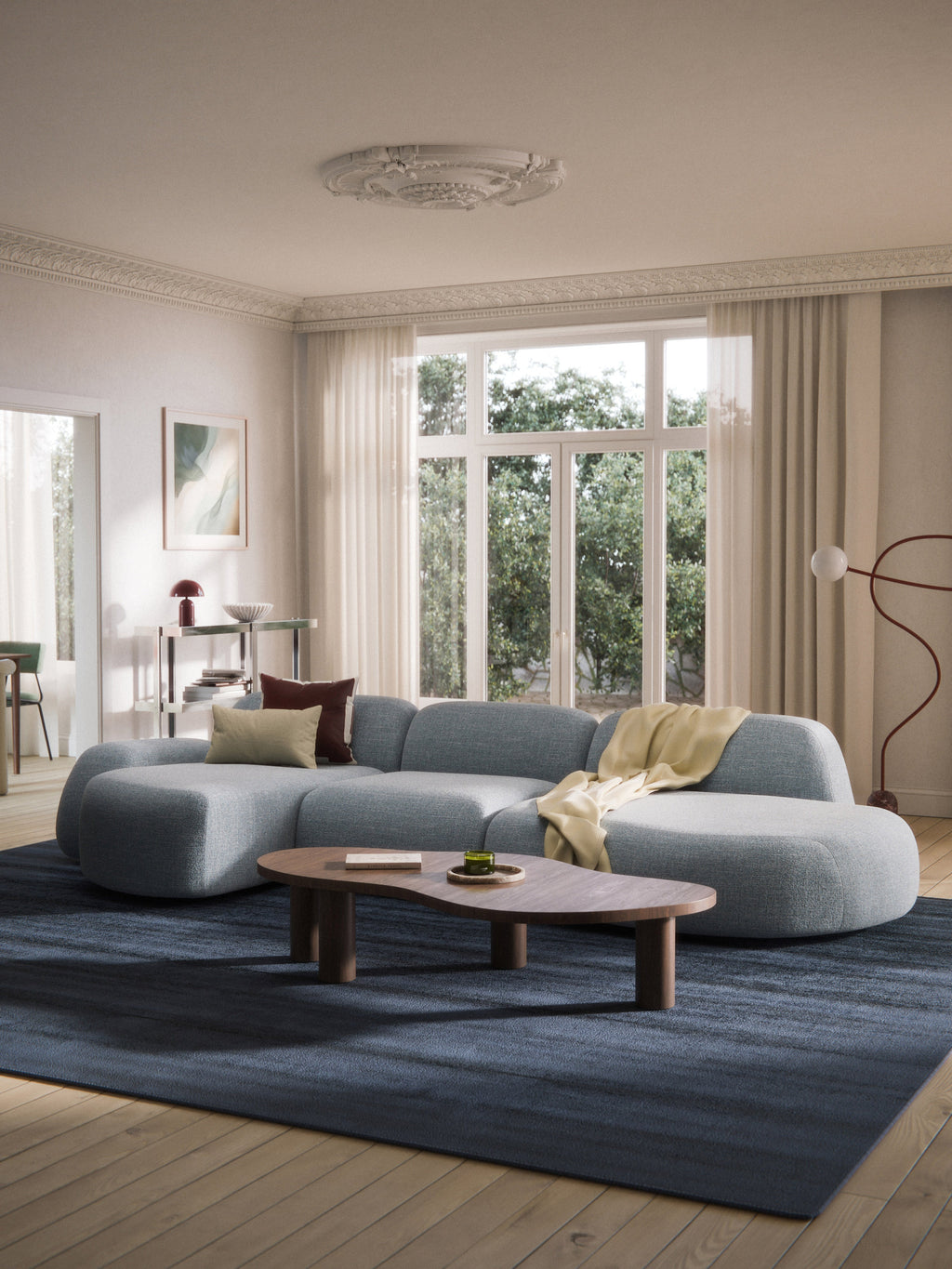 Wolke Modular Bouclé Corner Sofa (4-seater) with Chaise End