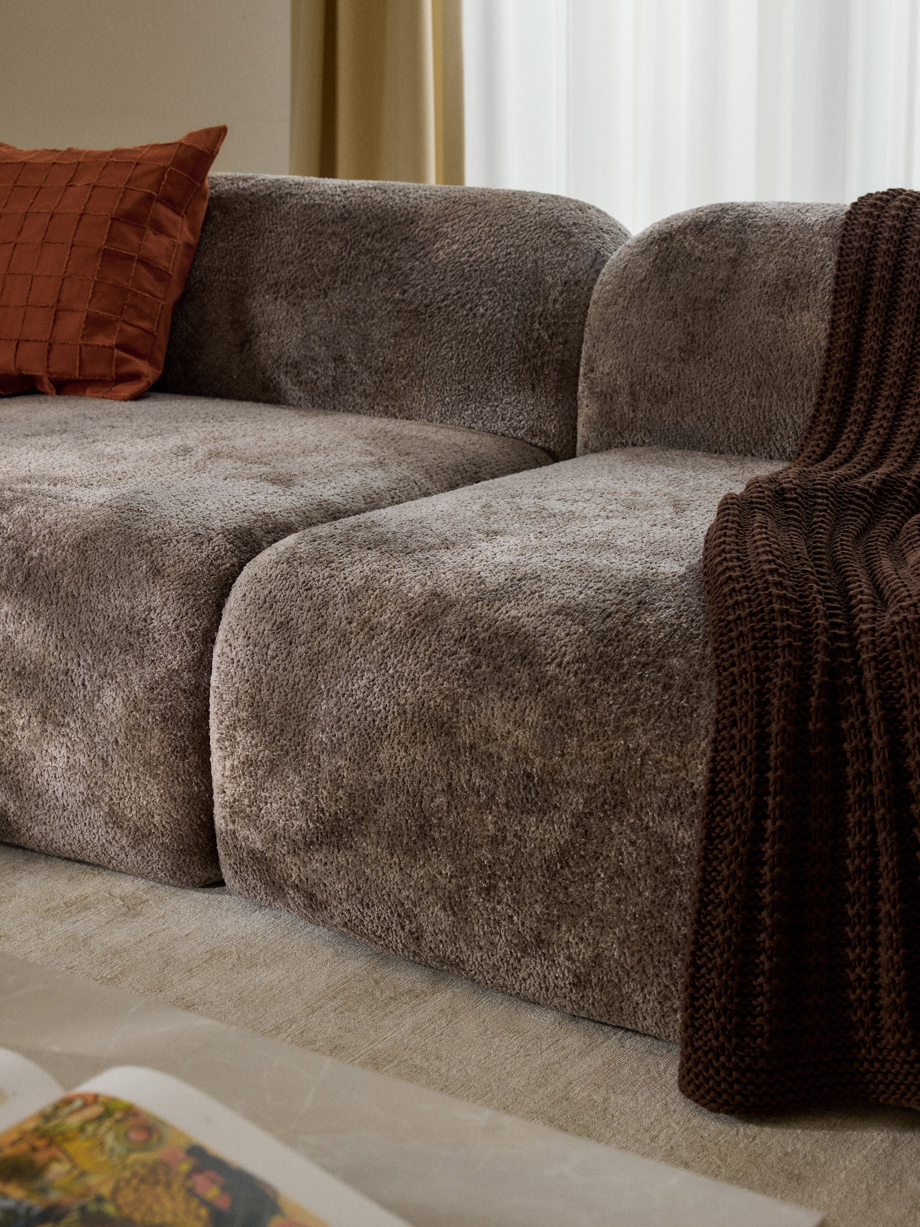 Wolke Modular Teddy Bouclé Chaise (3-seater)