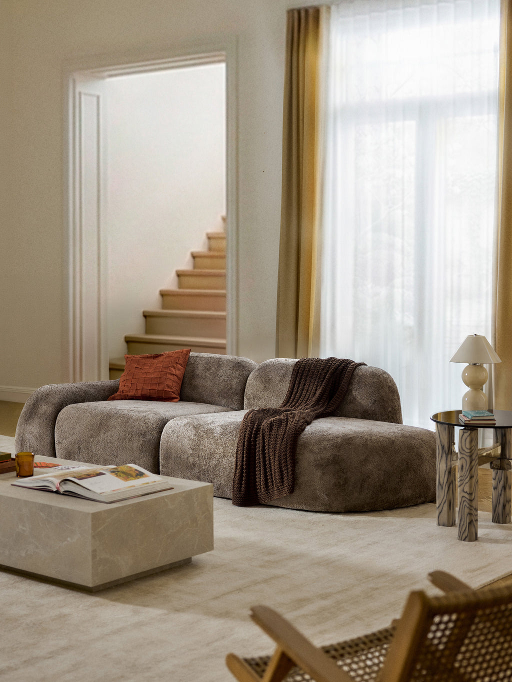 Wolke Modular Teddy Bouclé Chaise (3-seater)