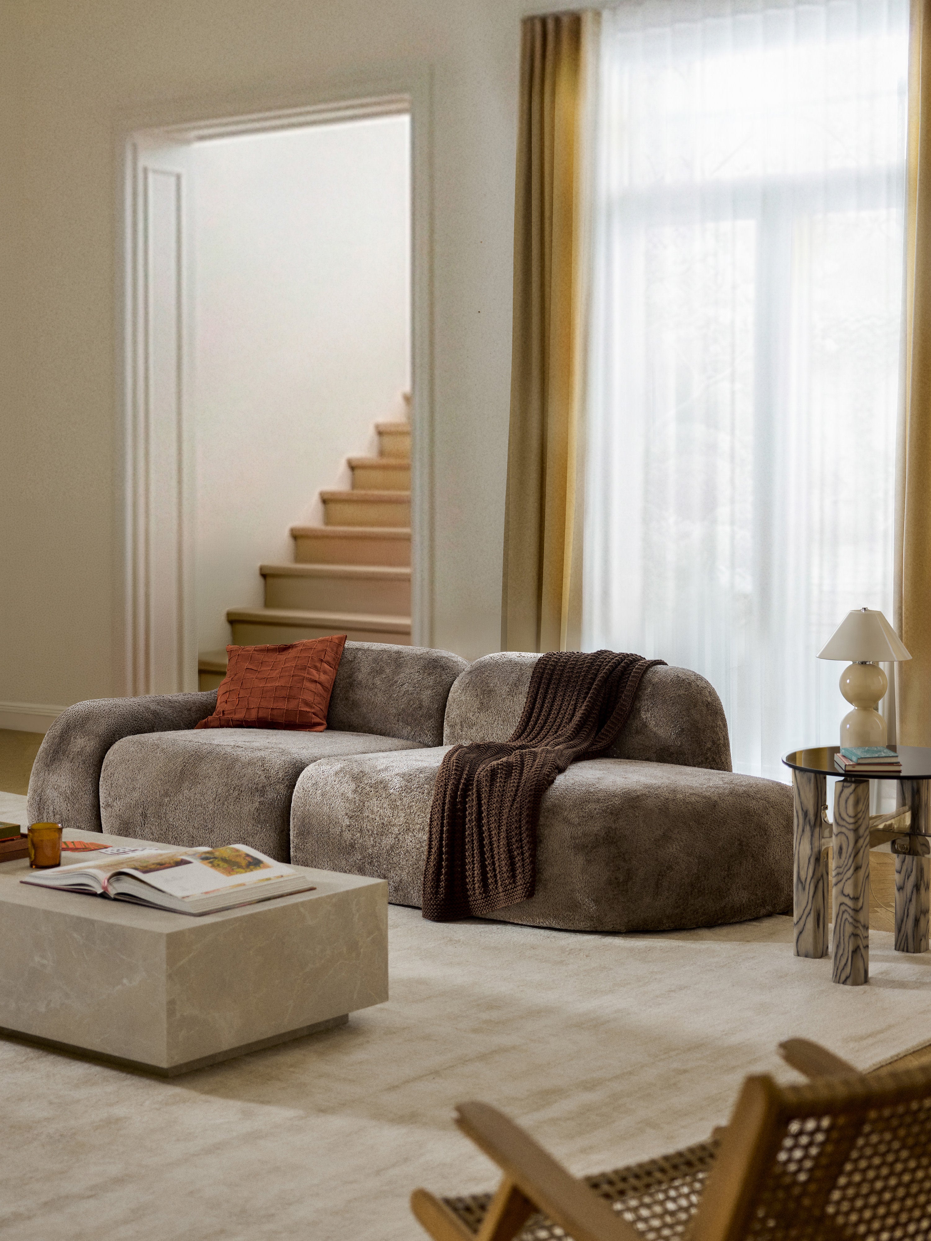 Wolke Modular Teddy Bouclé Chaise (3-seater)