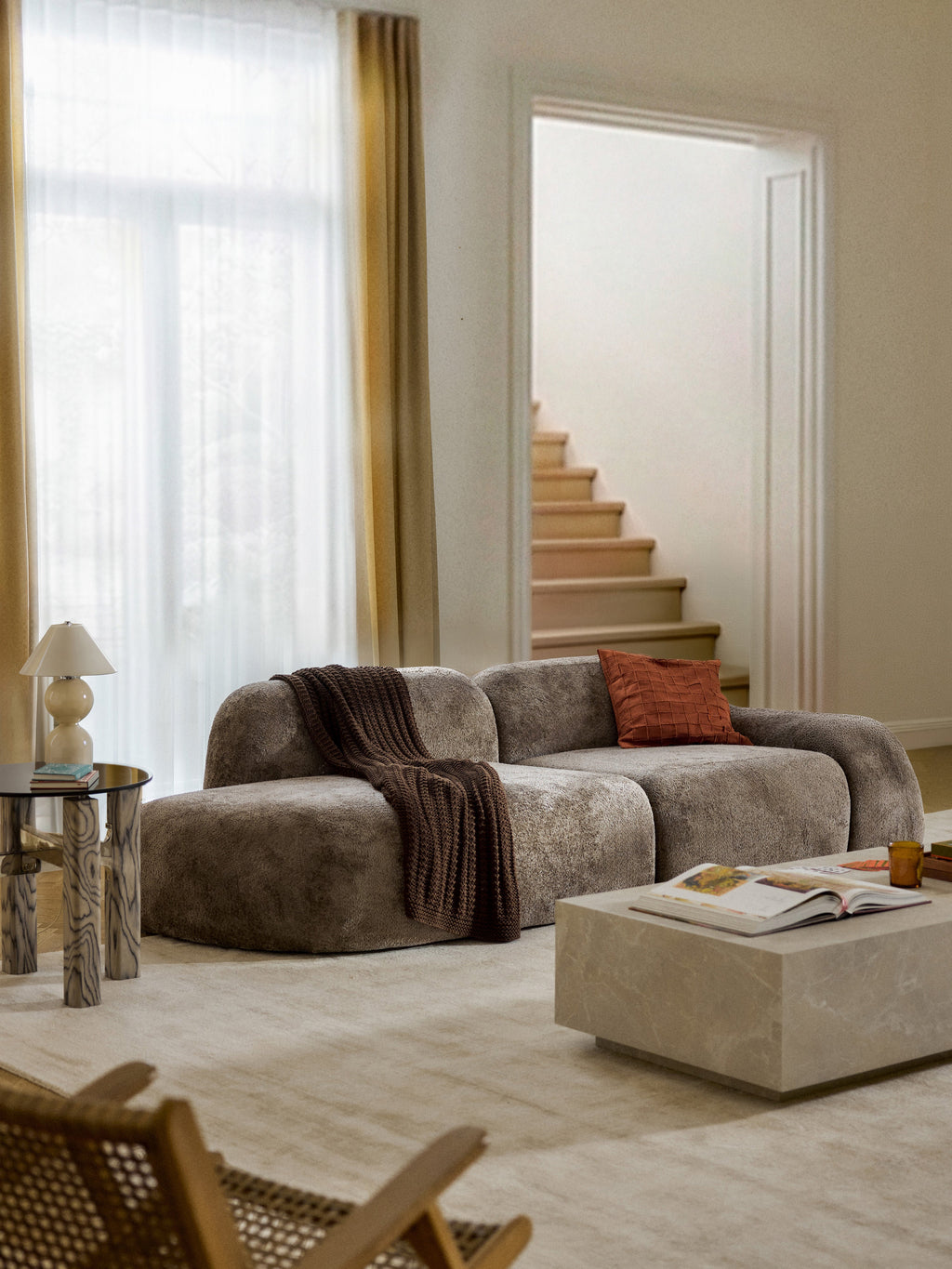 Wolke Modular Teddy Bouclé Chaise (3-seater)