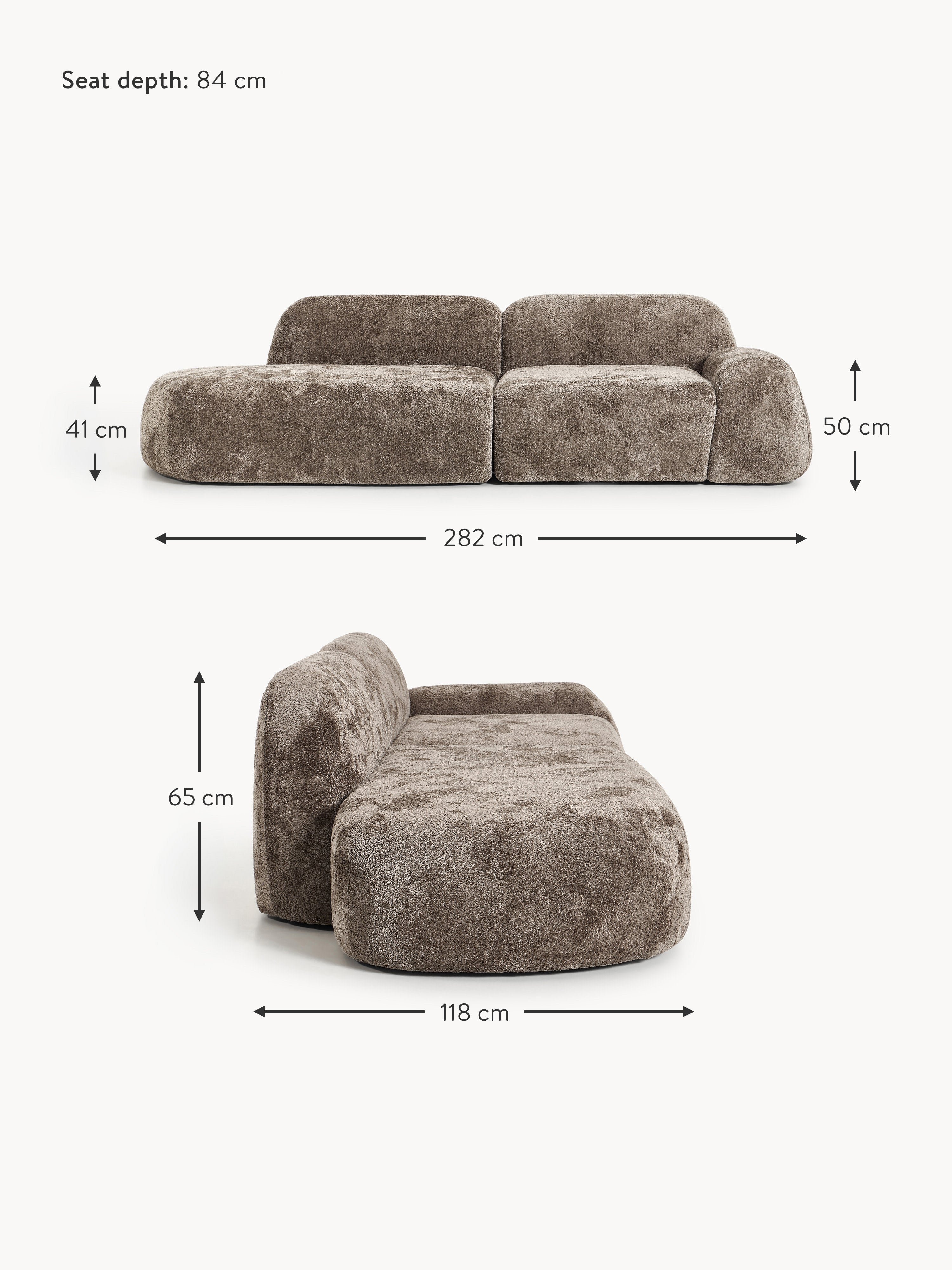Wolke Modular Teddy Bouclé Chaise (3-seater)
