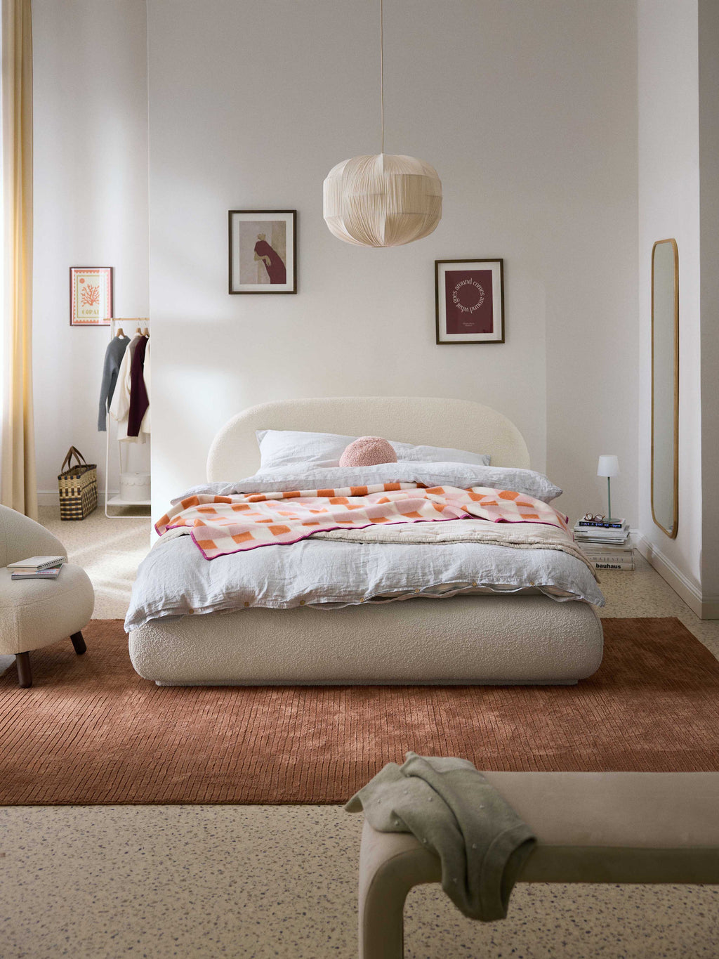 Alba Upholstered Bouclé Bed