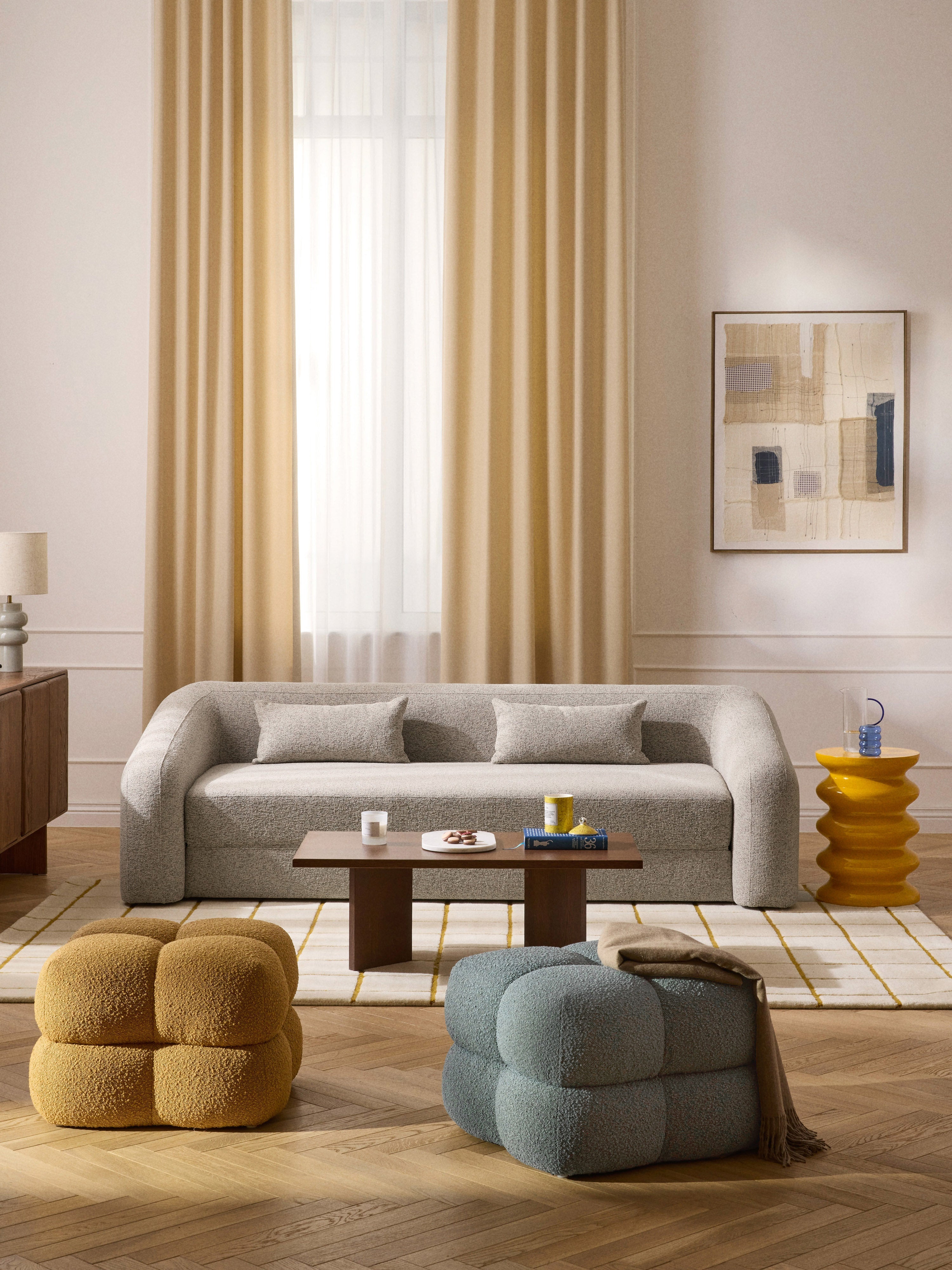 Eliot Bouclé Sofa Bed (3-seater)
