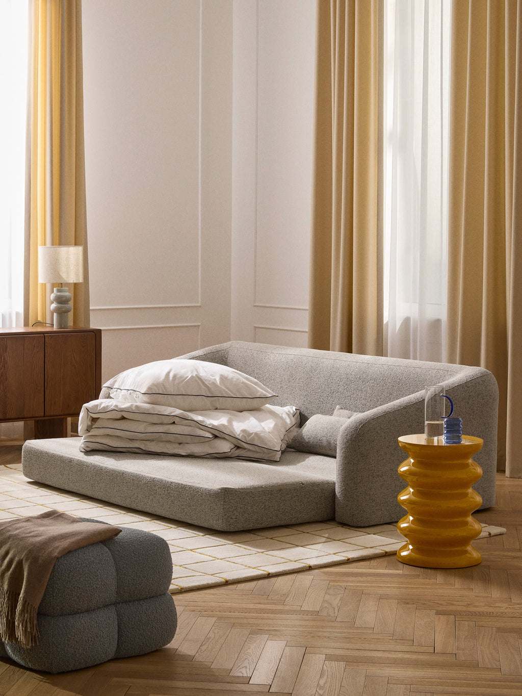 Eliot Bouclé Sofa Bed (3-seater)