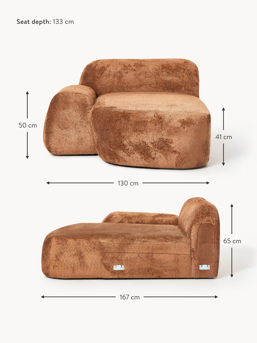 Wolke Teddy Bouclé Chaise Corner Module