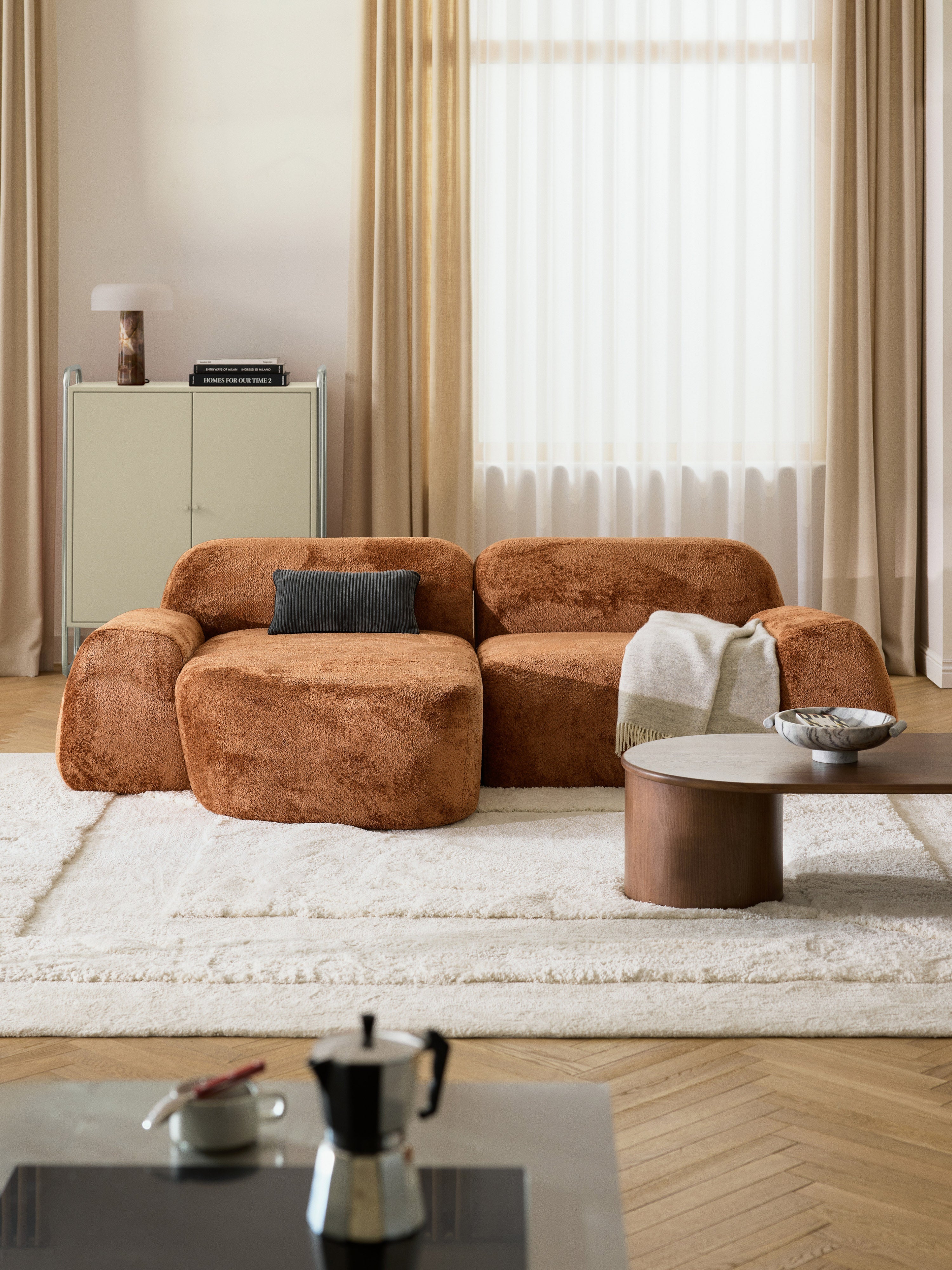 Wolke Teddy Bouclé Chaise Corner Module