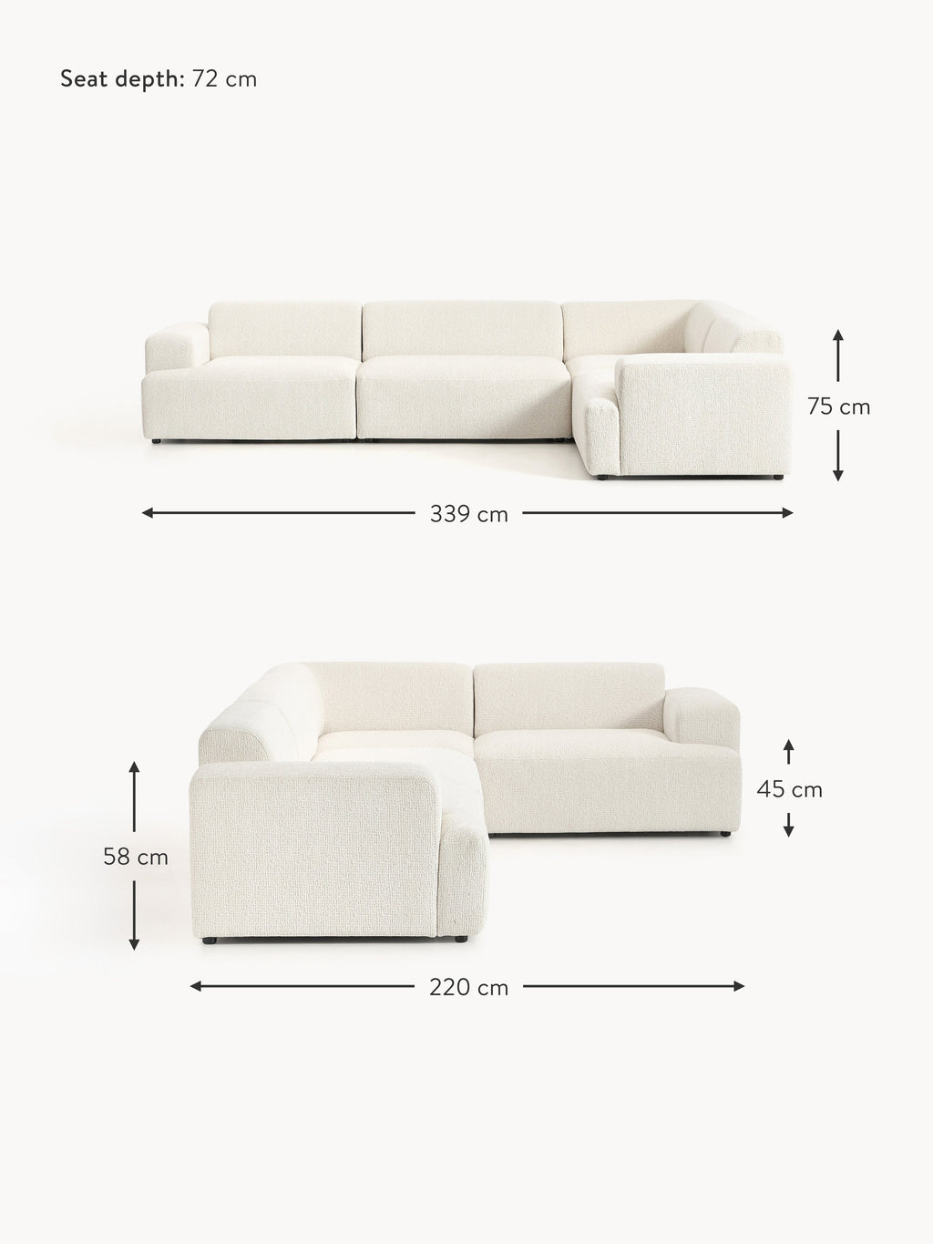 Melva Large Corner Sofa (4-seater)