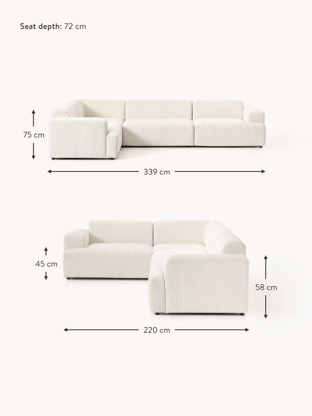 Melva Large Corner Sofa (4-seater)