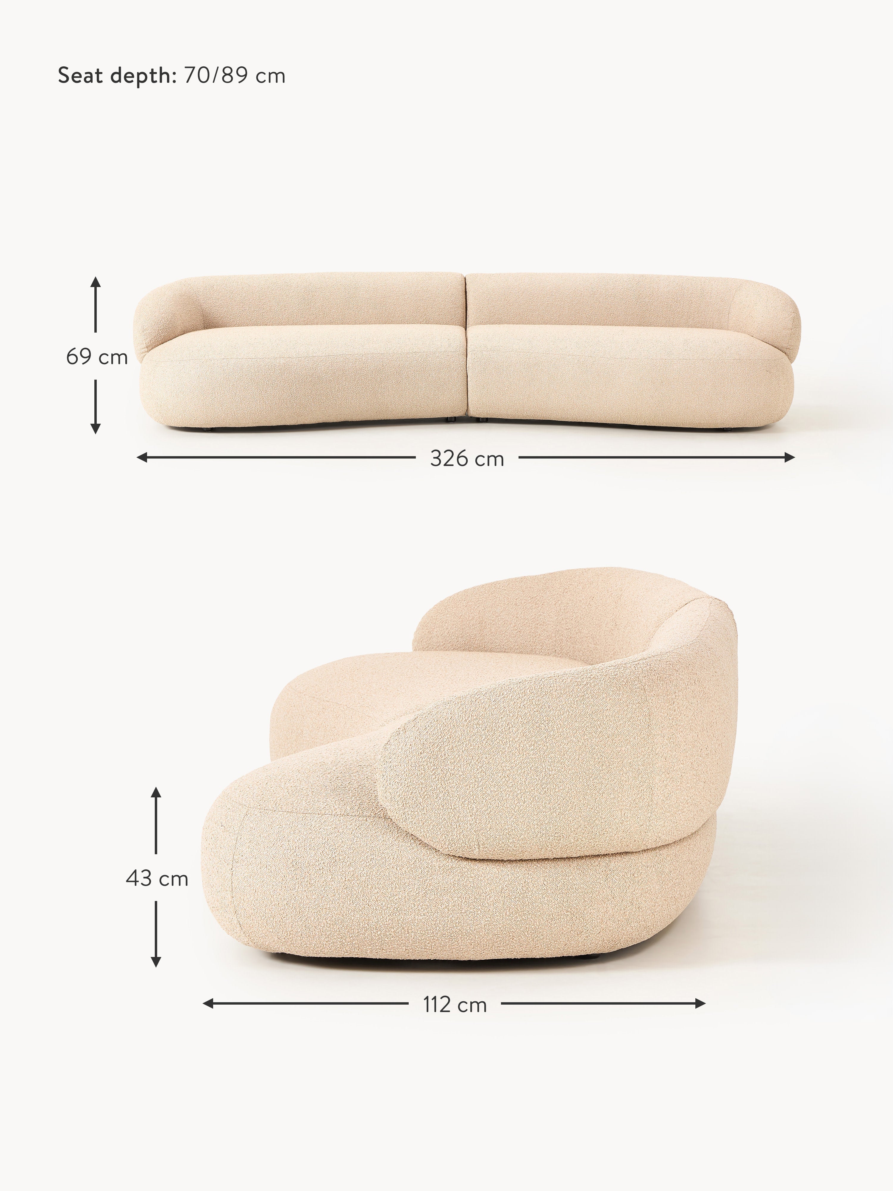 Alba Bouclé Sofa (4-seater)
