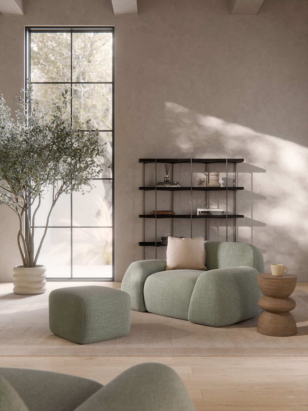 Wolke Bouclé Ottoman